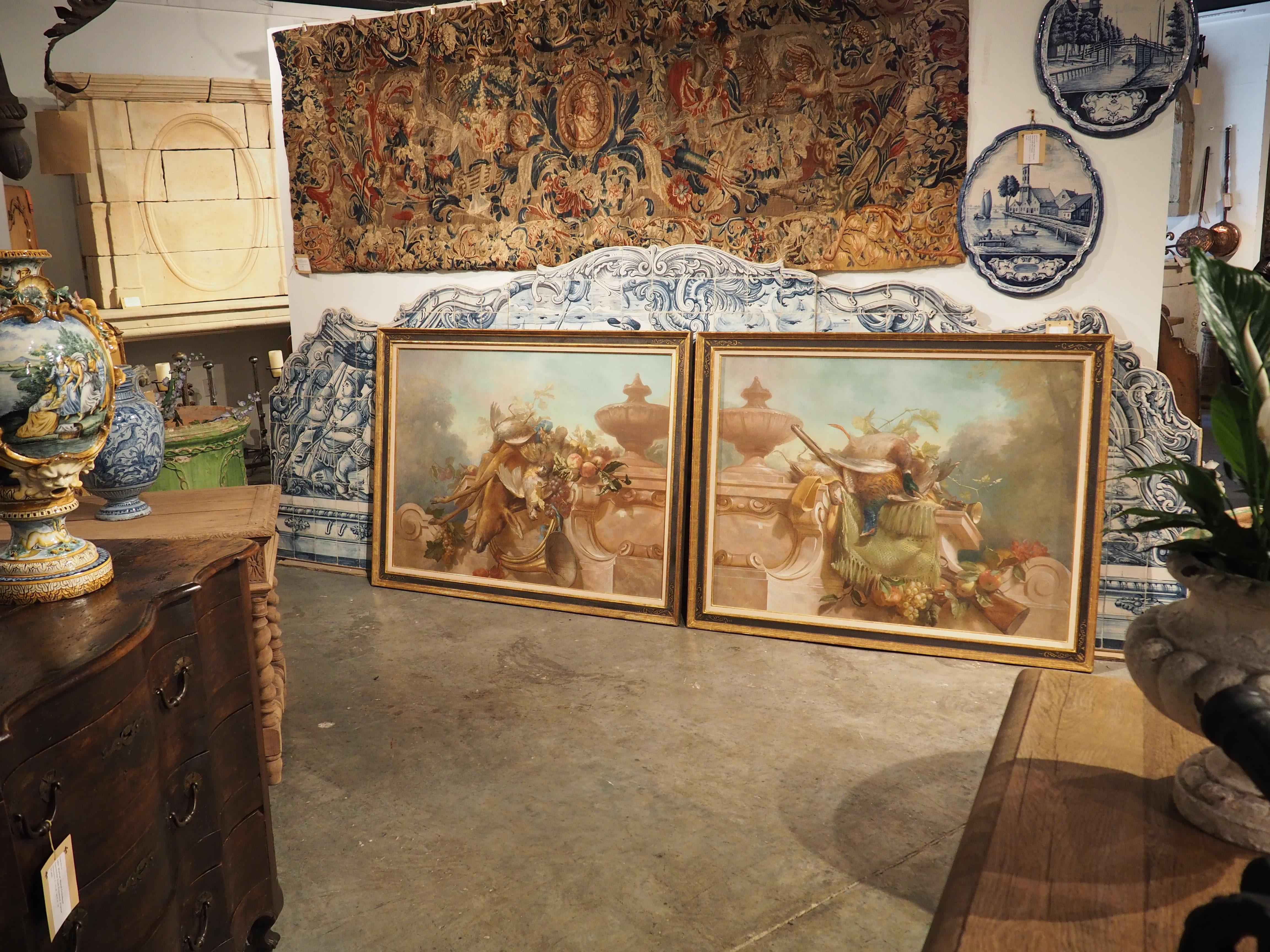 Paire de peintures de trophées de chasse en forme de morte de la nature du 19ème siècle en vente 13