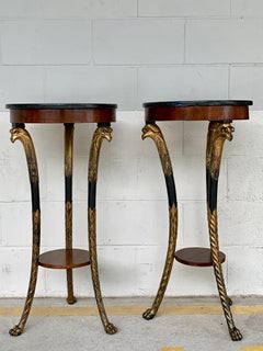 Pair of 19th Century Neoclassical Giltwood Eagle Motif Pedestals