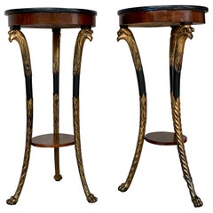 Pair of 19th Century Neoclassical Giltwood Eagle Motif Pedestals