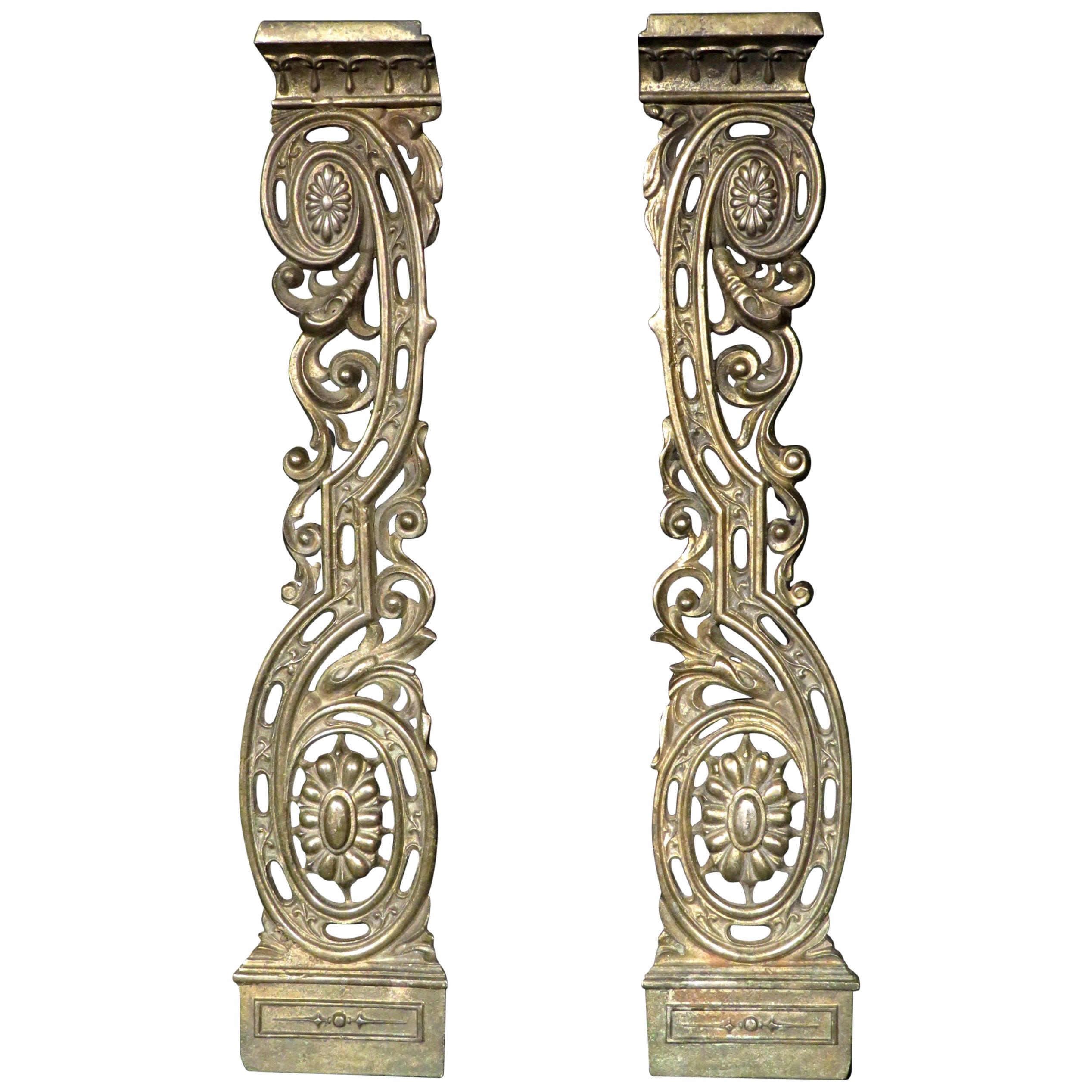 Pair of 19th Century Neoclassical Inspired Ormolu Architectural Elements For Sale