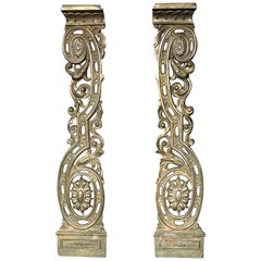 Antique Pair of 19th Century Neoclassical Inspired Ormolu Architectural Elements