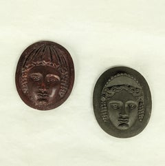 Pair of 19th Century Neoclassical Lava Cameos