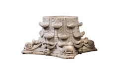 Pair 19th Century Neoclassical Nero Marquina Marble Columns