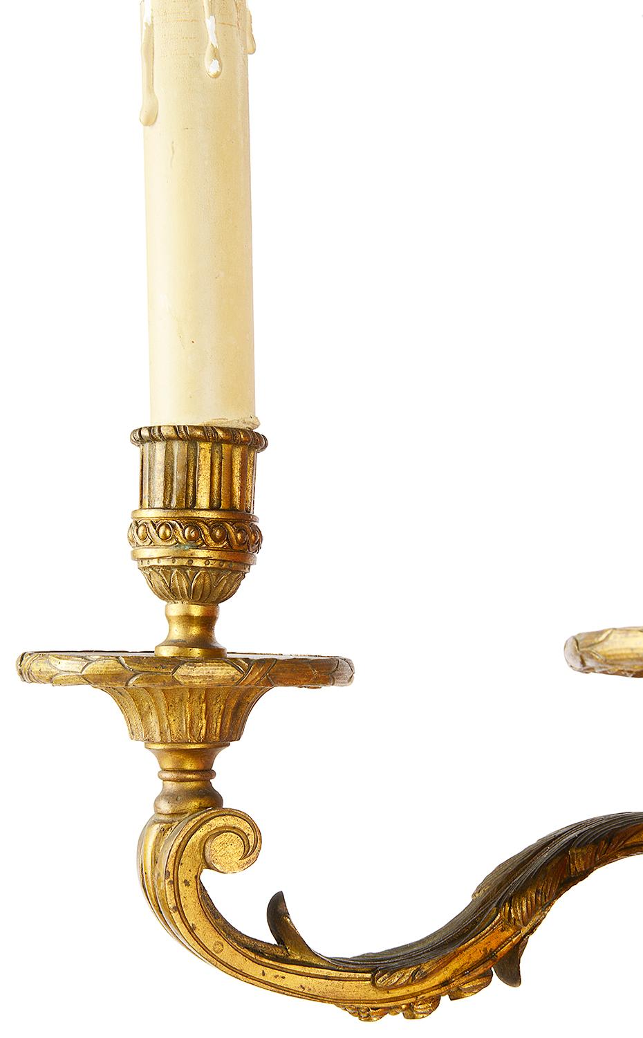 Pair of 19th Century Neoclassical Ormolu Wall Lights For Sale 1