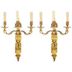 Antique Pair of 19th Century Neoclassical Ormolu Wall Lights