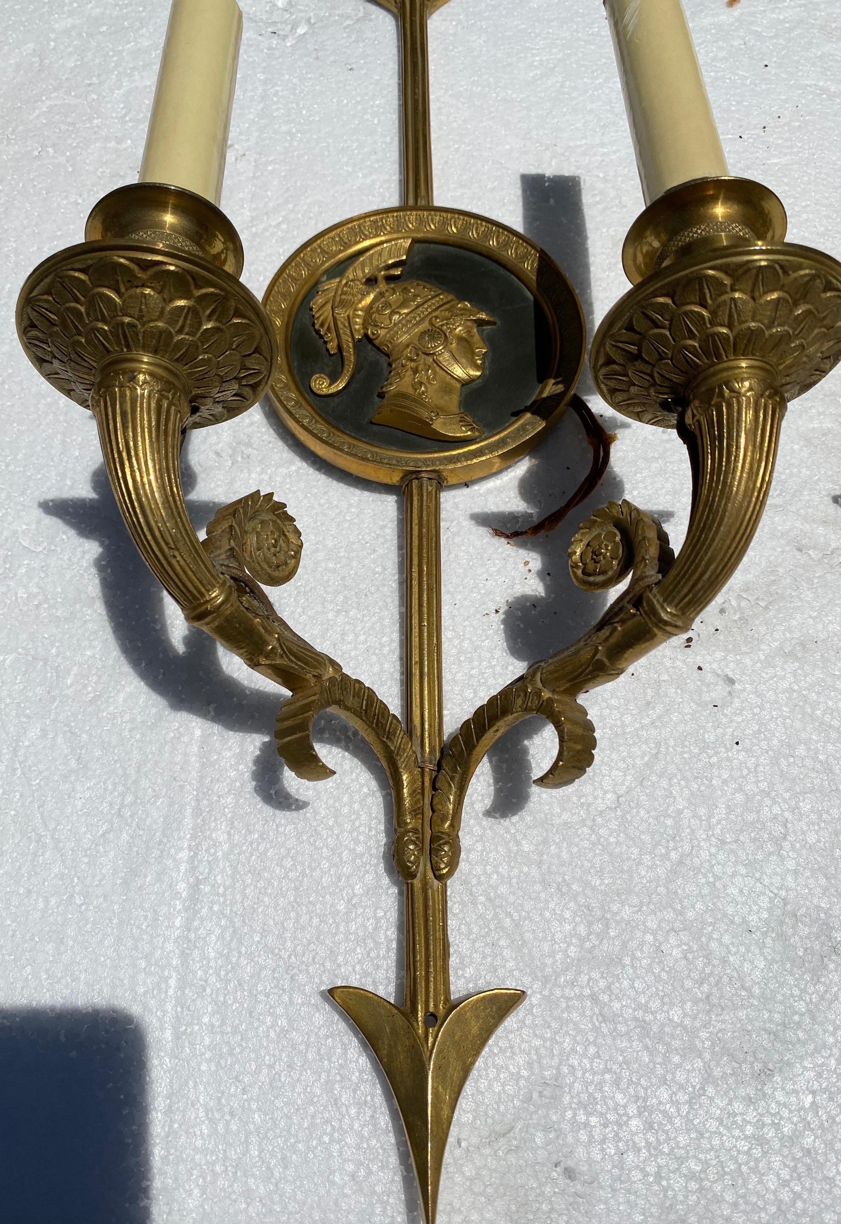 Pair of 19th Century Neoclassical Style 2 Light Sconces 2