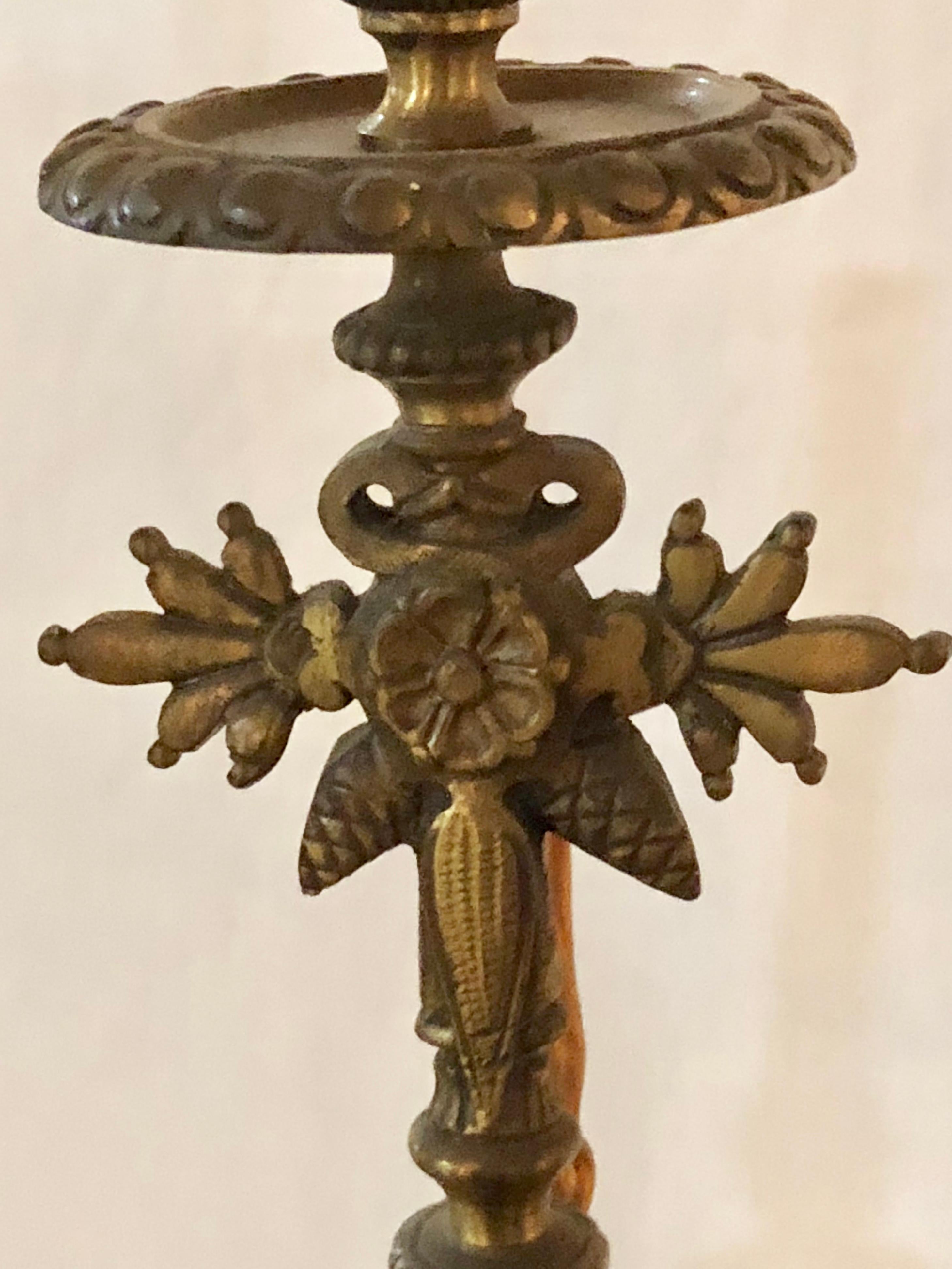 Pair of 19th Century Neoclassical Style Figural Bronze Candelabras 2