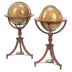 Antique Pair of 19th Century Newton, Son & Berry Terrestrial and Celestial Globes