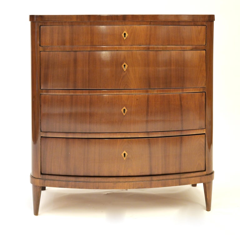 Pair of 19th Century Northern European Bow Front Chests For Sale at 1stDibs