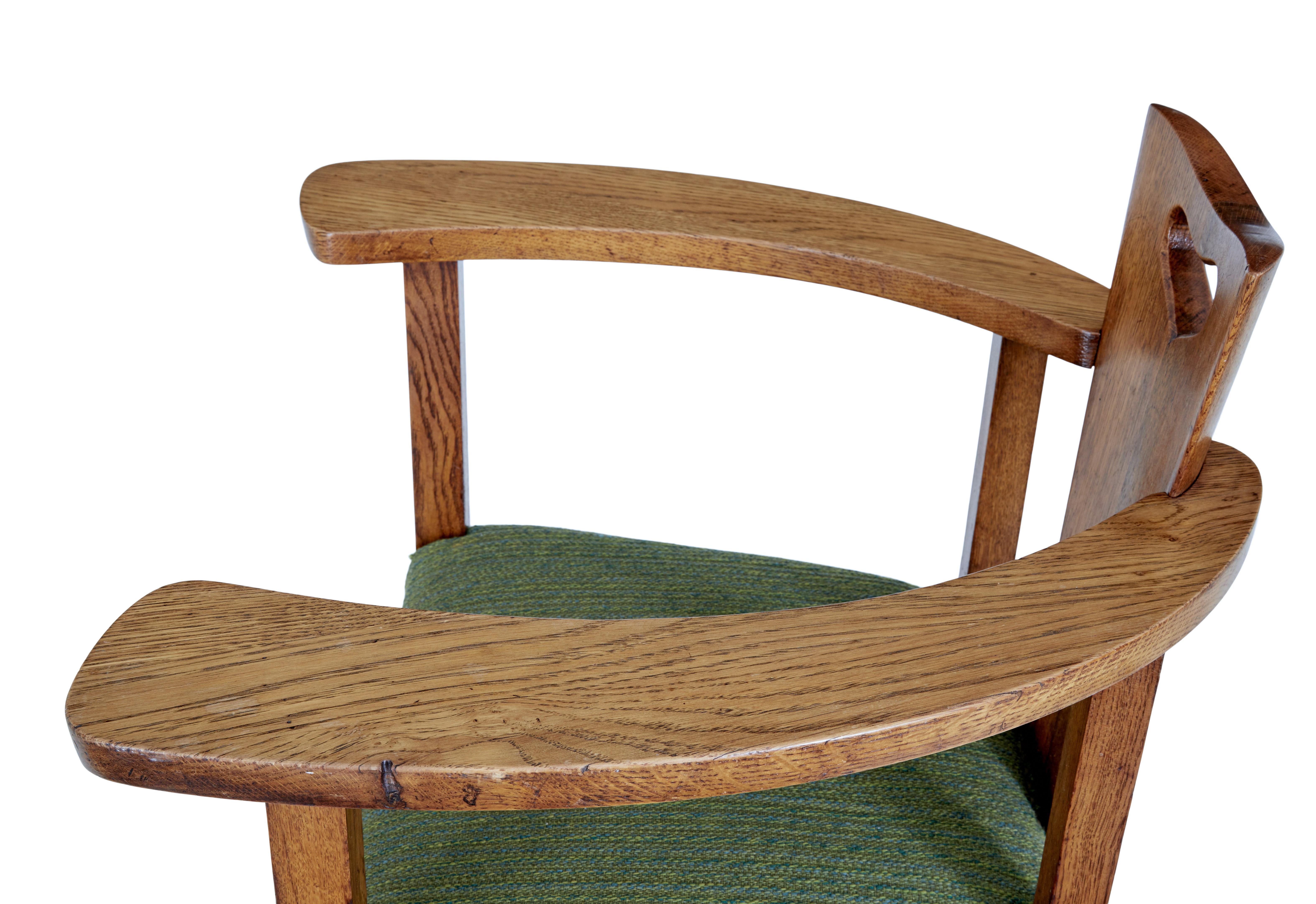 Pair of 19th Century Oak Arts and Crafts Armchairs 2