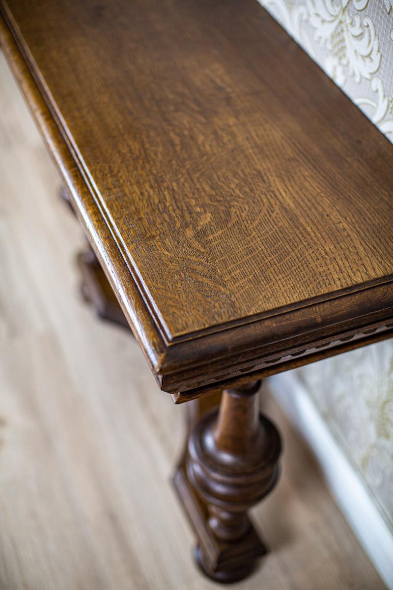 Pair of 19th Century Oak Console Tables In Good Condition In Opole, PL