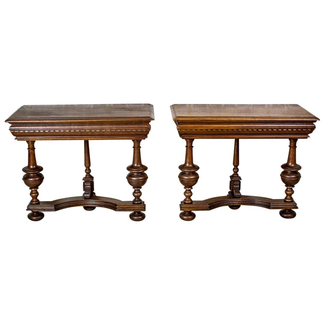 Pair of 19th Century Oak Console Tables