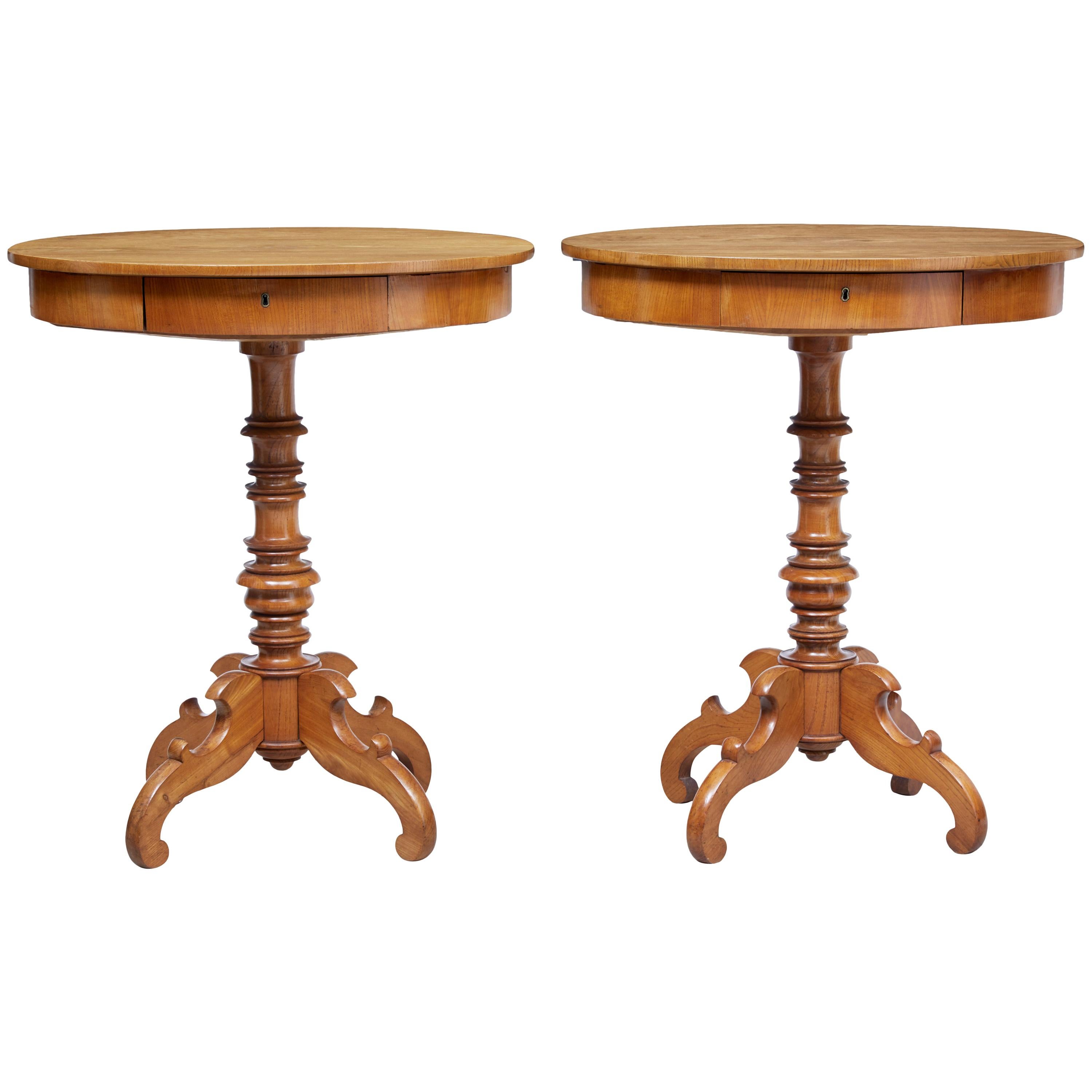 Pair of 19th Century Occasional Elm Side Tables