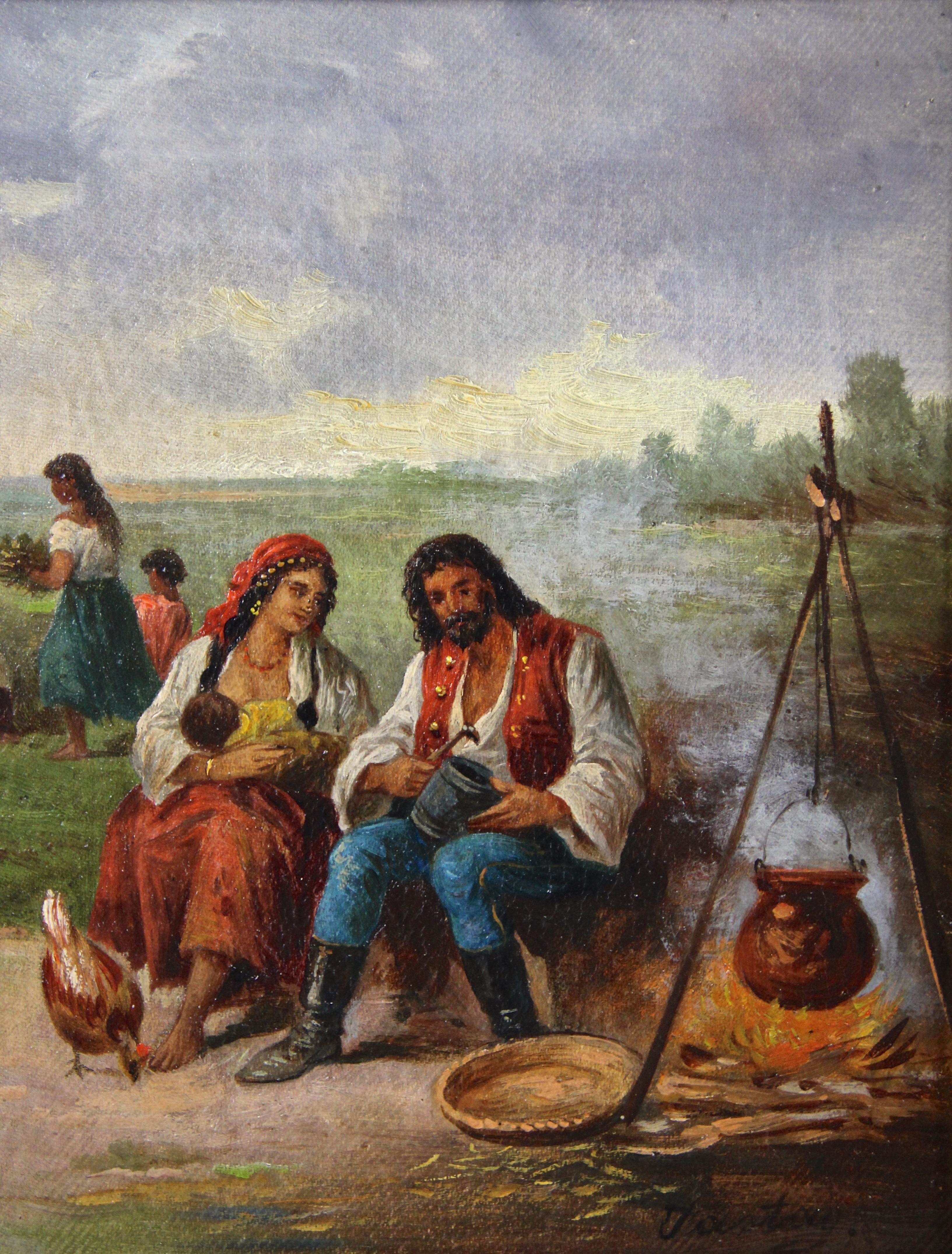 Pair of 19th Century Oil on Canvas Paintings Signed, Hungary, circa 1870 8