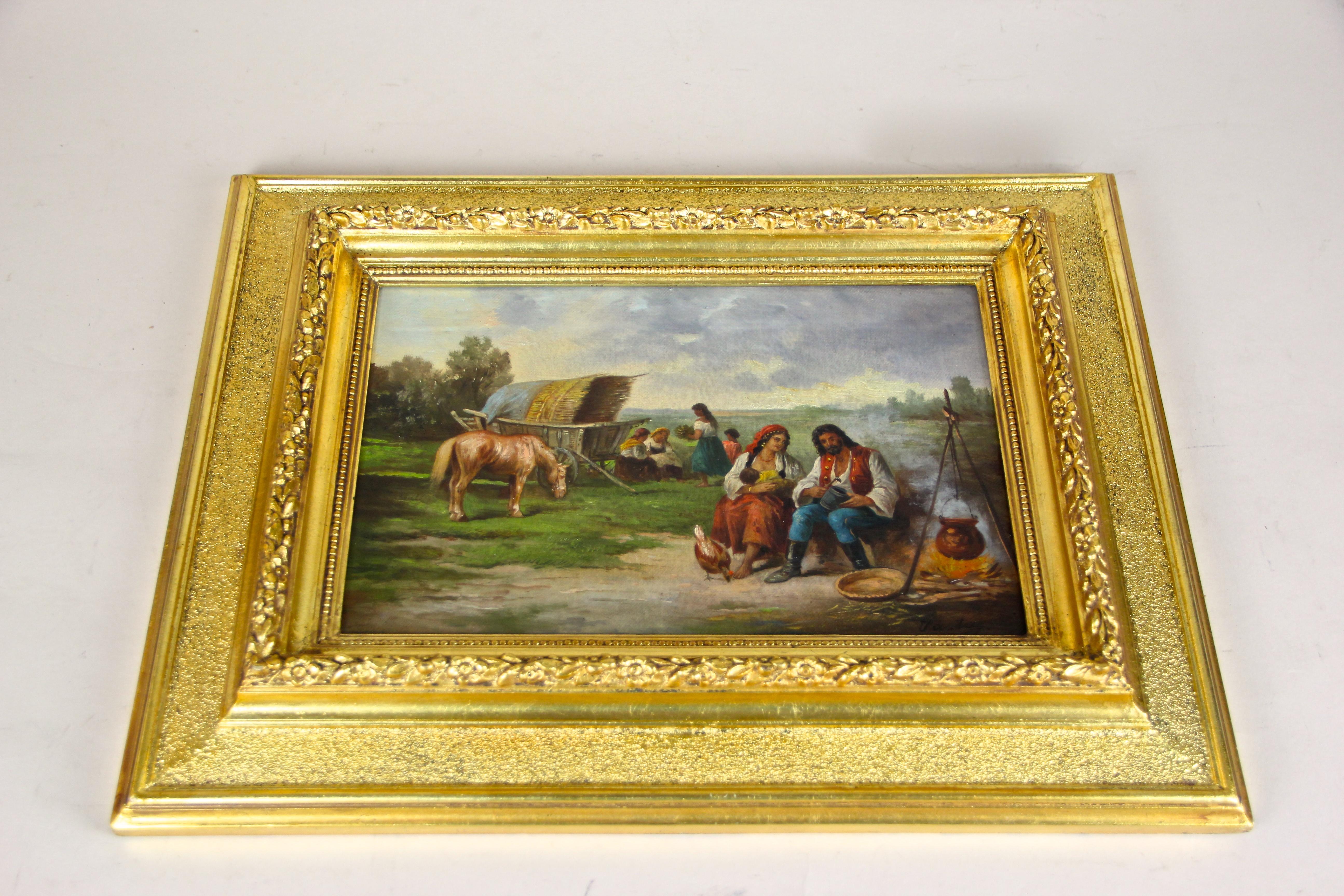 Pair of 19th Century Oil on Canvas Paintings Signed, Hungary, circa 1870 12