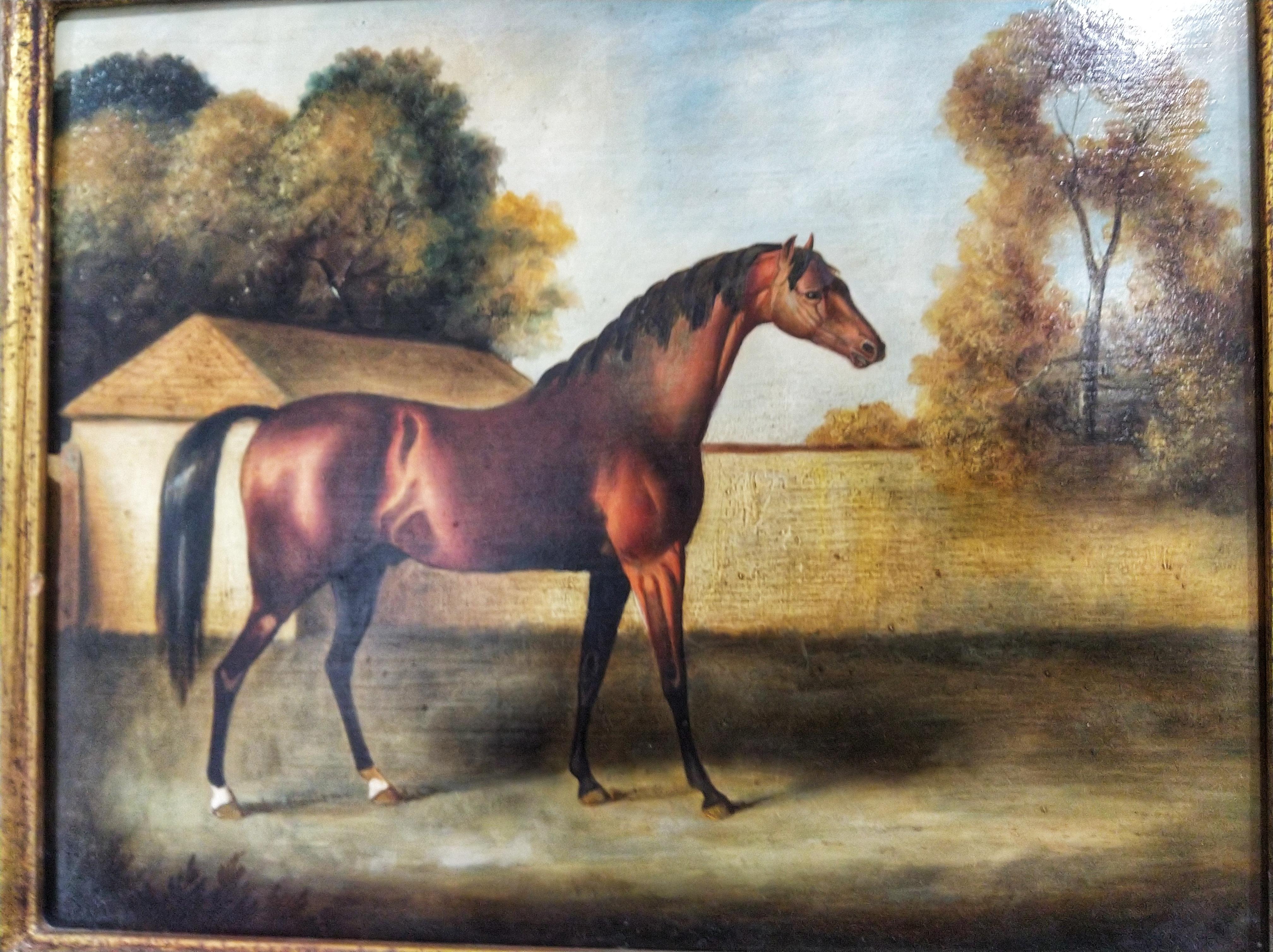 Pair of 19th Century Oil on Copper English Paintings Horses LAST PRICE 2