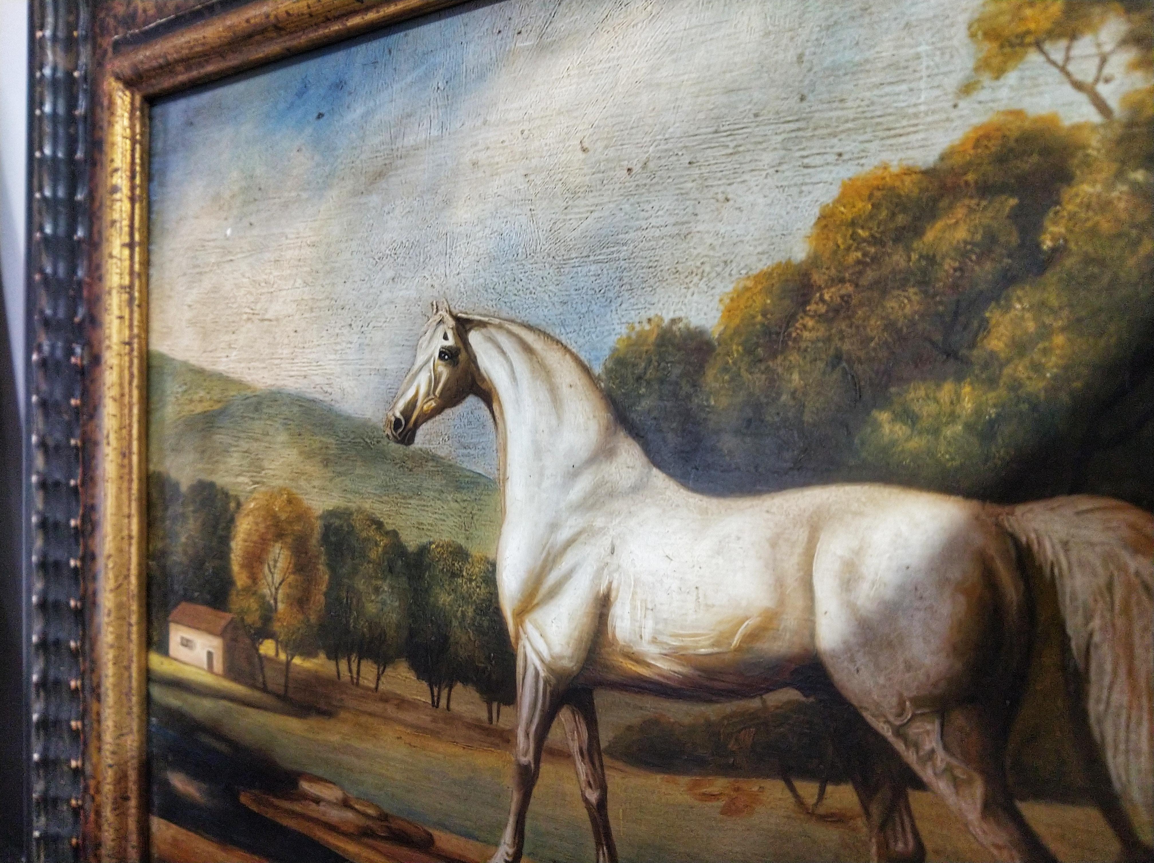 Pair of 19th Century Oil on Copper English Paintings Horses LAST PRICE 4