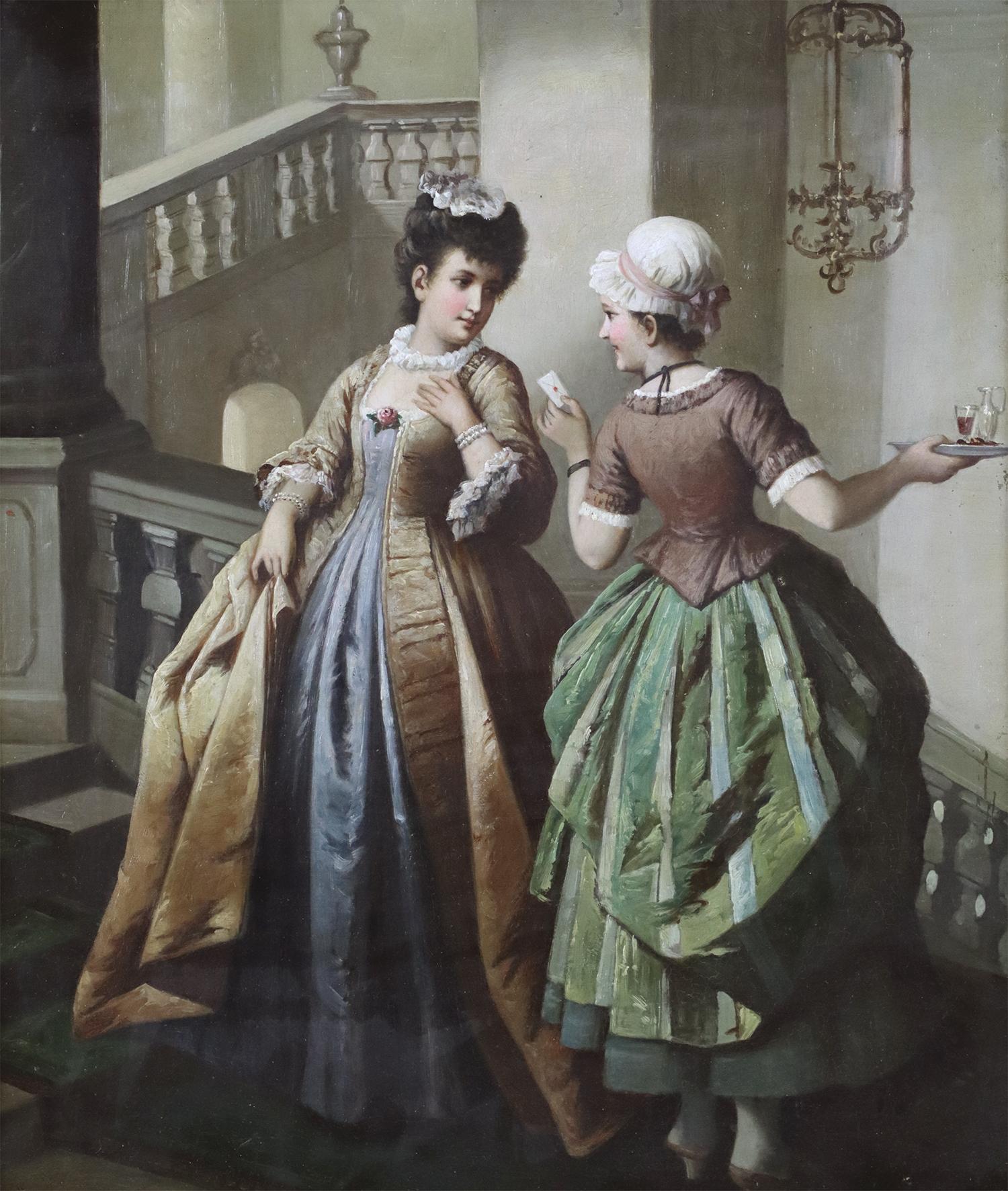 English Pair of 19th Century Oil Paintings 