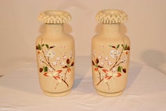 Pair of 19th Century French Opaline Vases