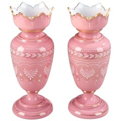 Pair of 19th Century Opaline Vases