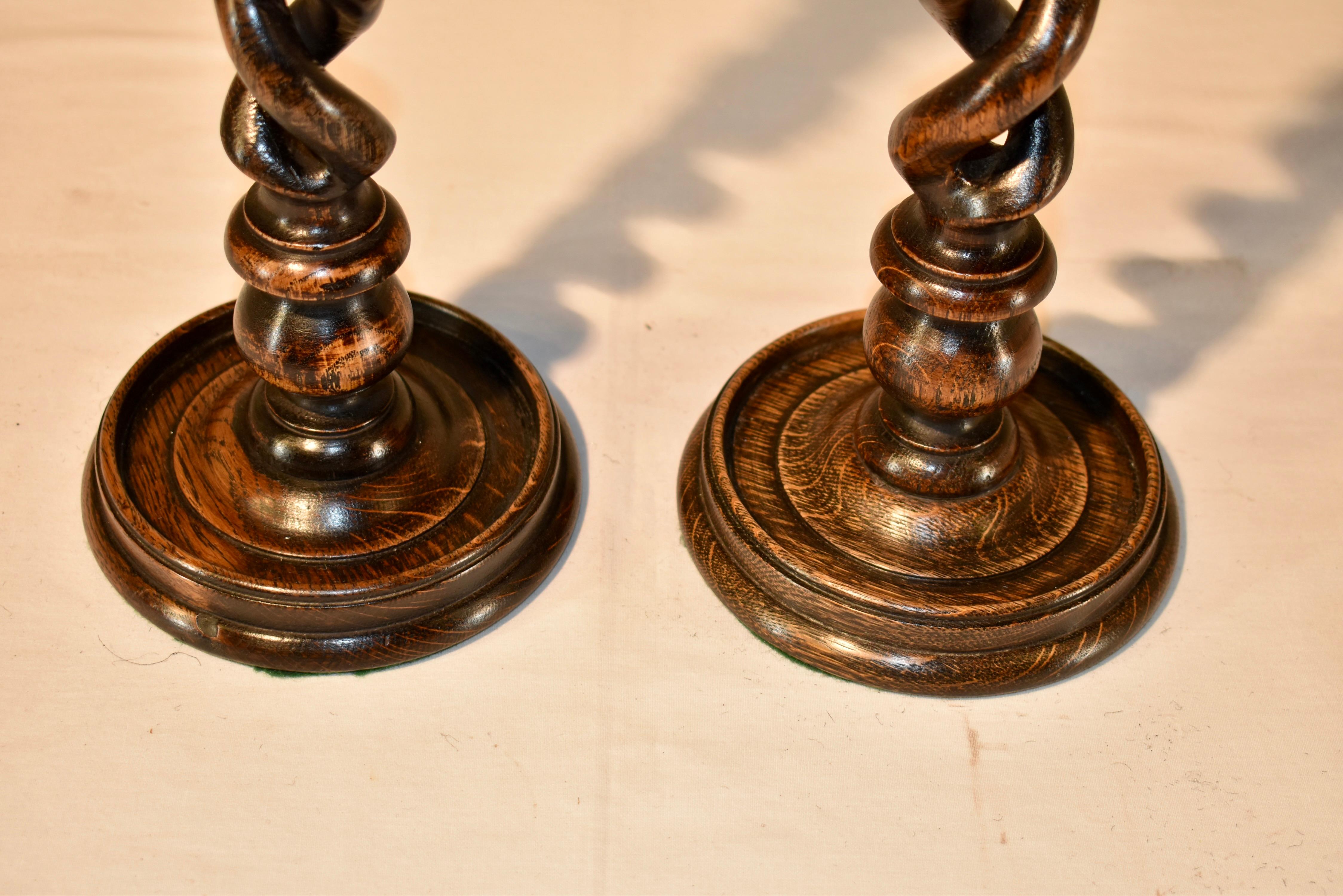 Pair of 19th Century Open Twist Candlesticks In Good Condition For Sale In High Point, NC