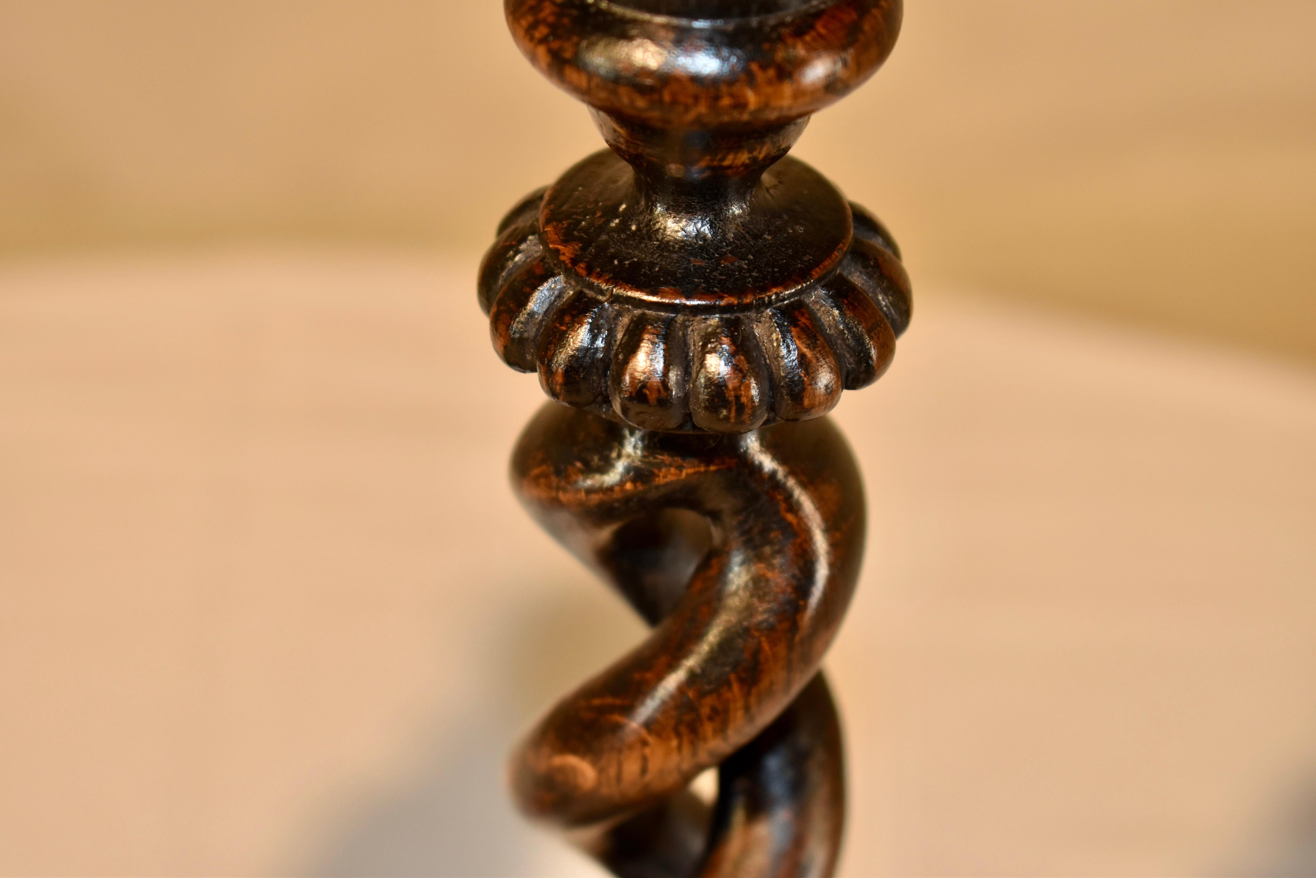 Pair of 19th Century Open Twist Candlesticks For Sale 1