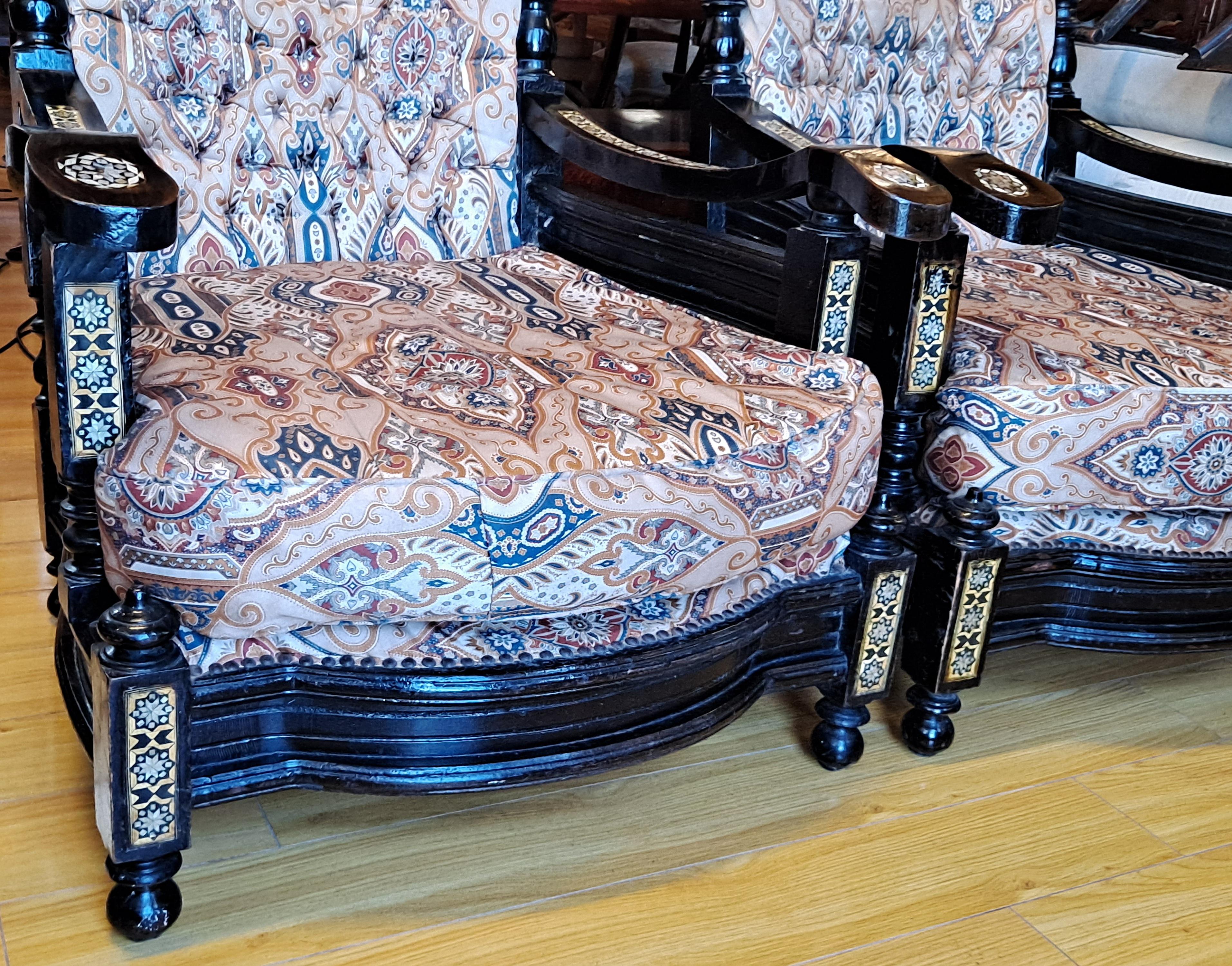 Pair of 19th Century or Earlier Middle Eastern Armchairs  For Sale 2