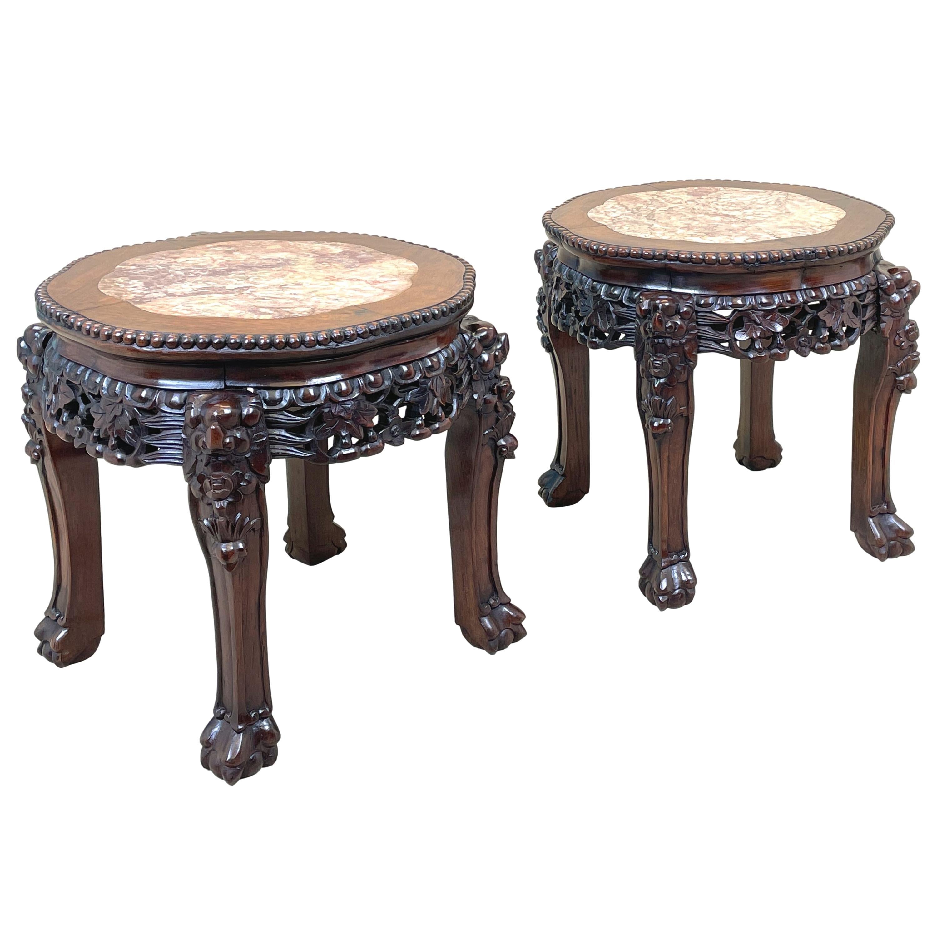 Pair of 19th Century Oriental Hardwood Coffee Tables