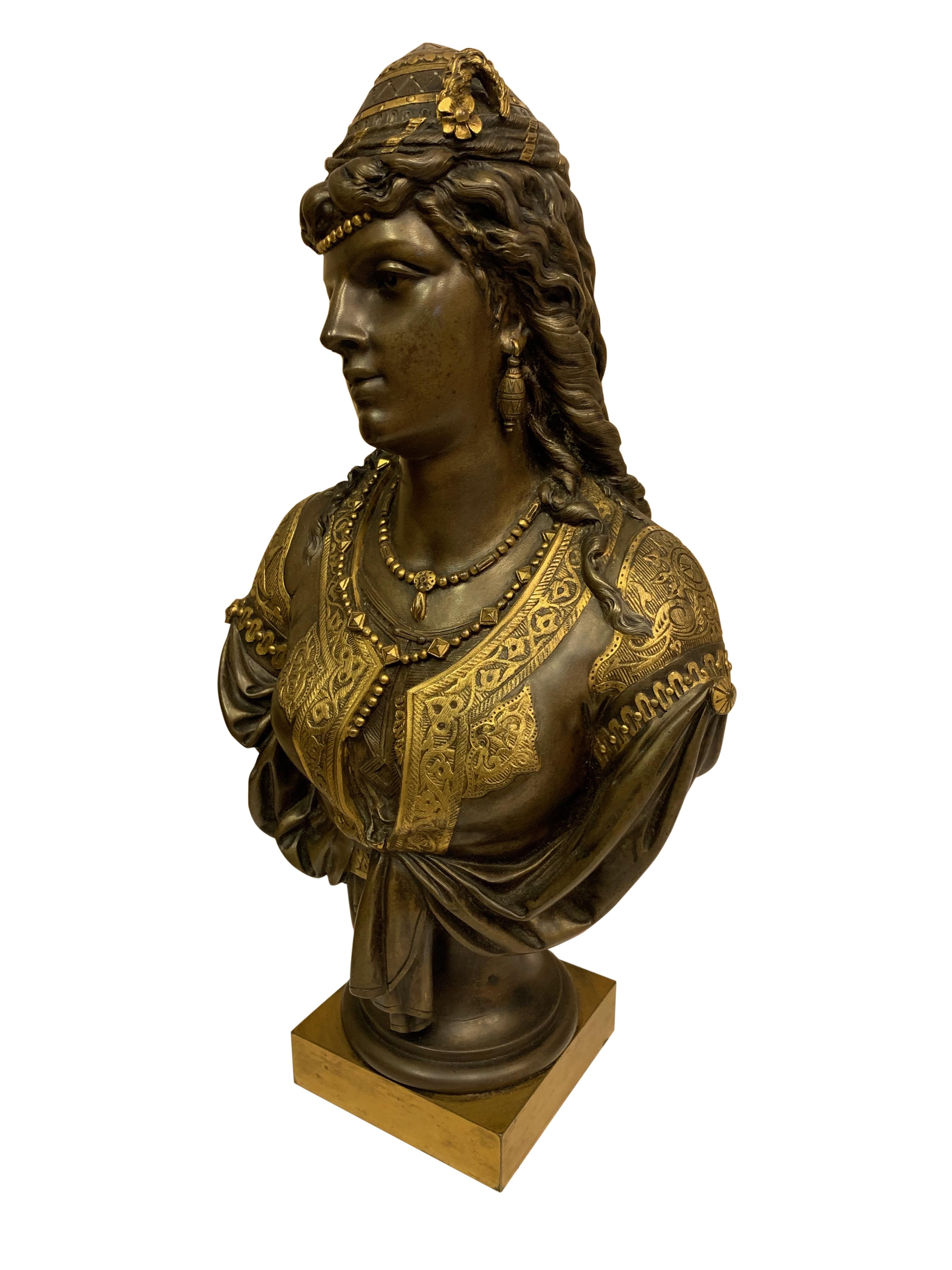Paire de bustes orientalistes en bronze du XIXe siècle en vente 8