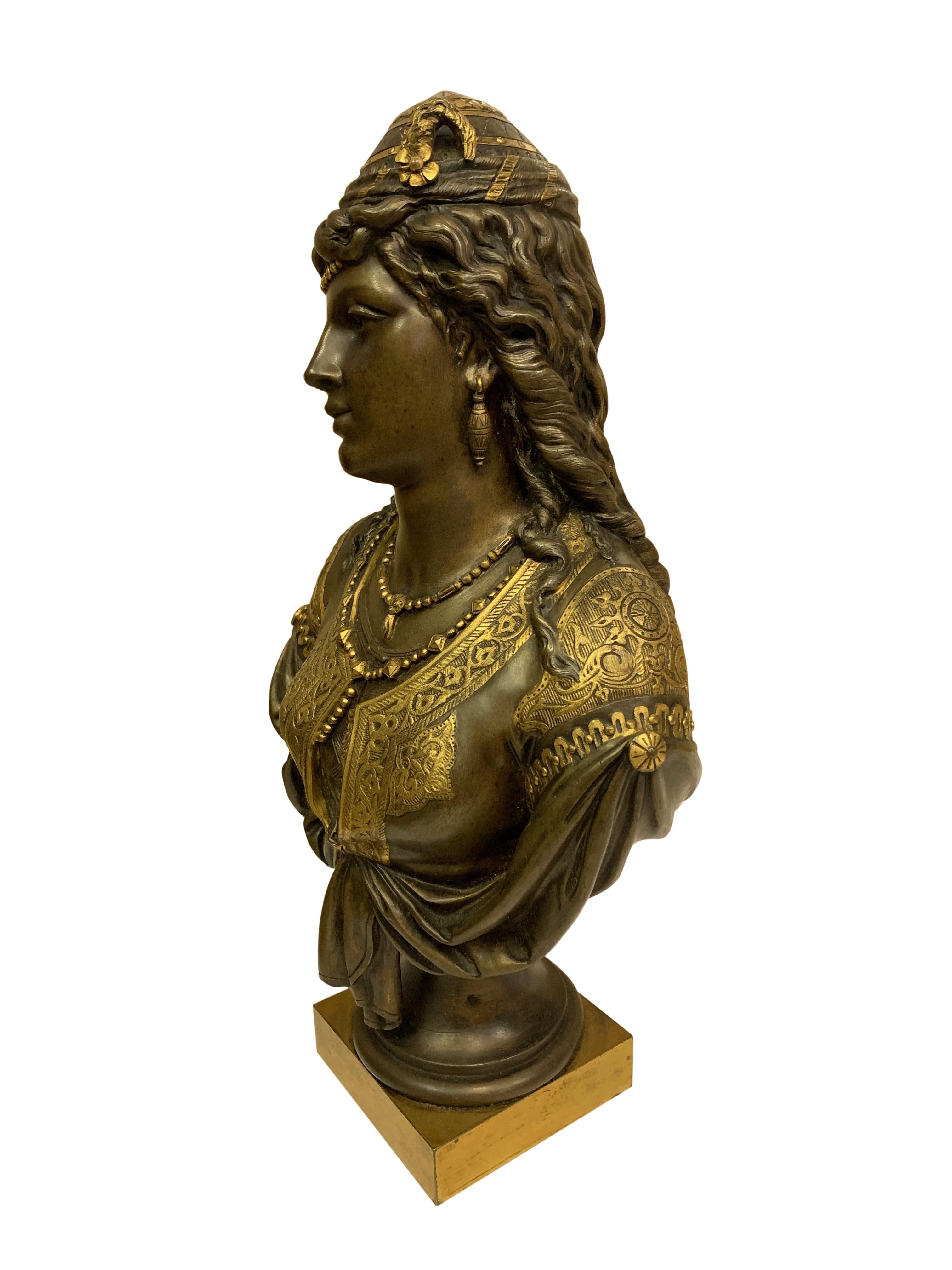 Orientalische Bronzebüsten des 19. Jahrhunderts, Paar im Angebot 10