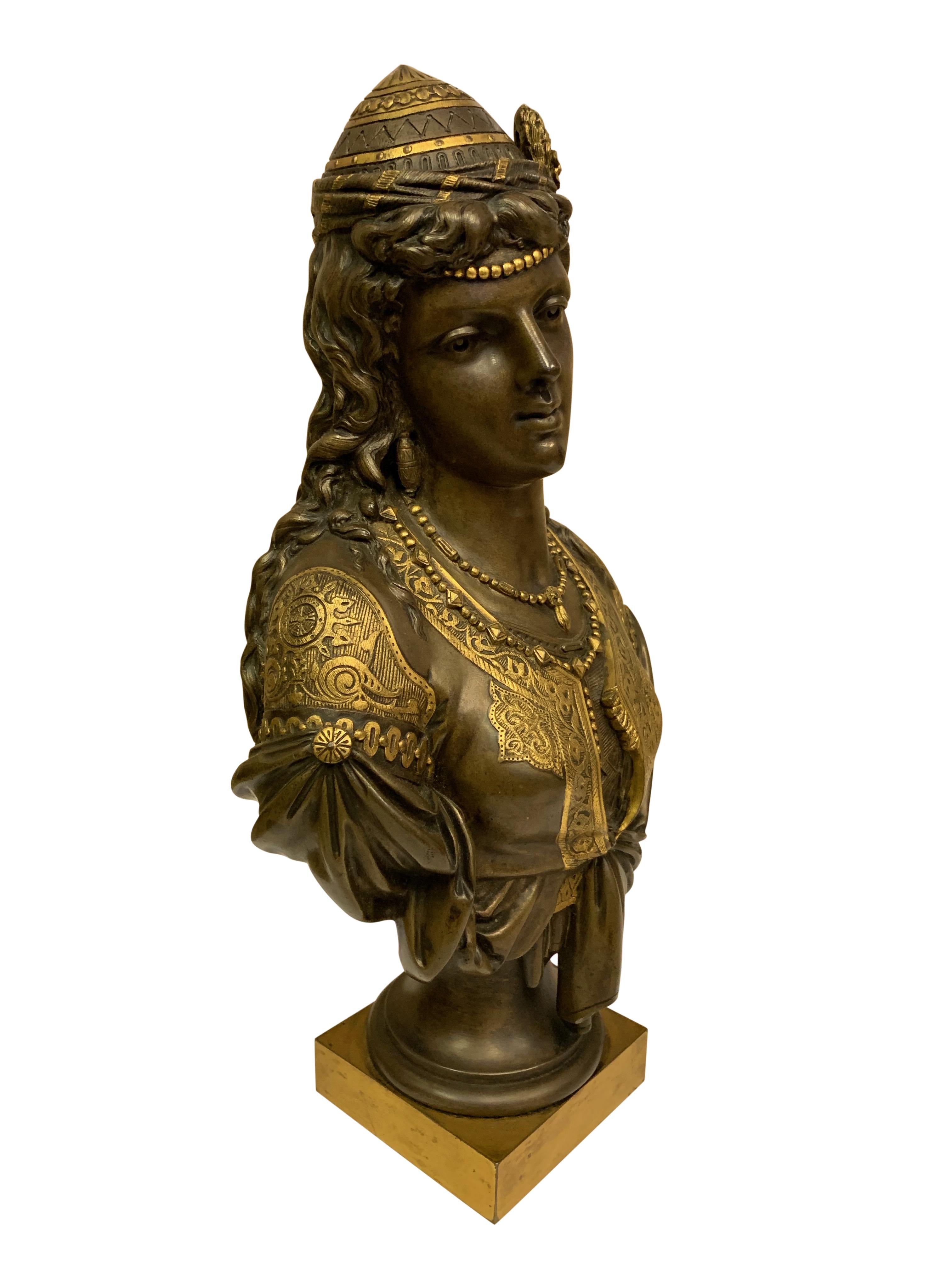 Paire de bustes orientalistes en bronze du XIXe siècle en vente 15