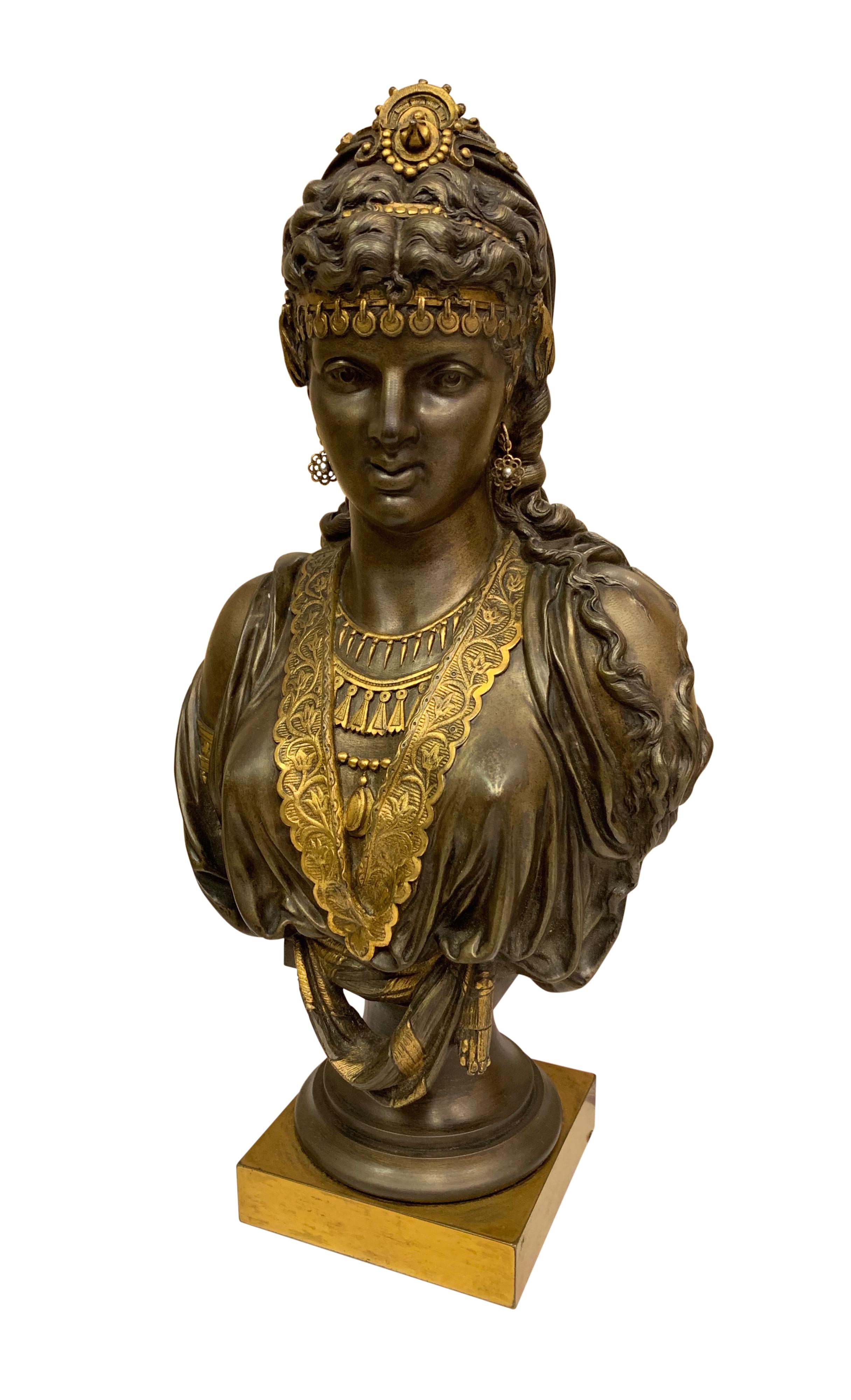 Orientalische Bronzebüsten des 19. Jahrhunderts, Paar im Zustand „Hervorragend“ im Angebot in Los Angeles, CA