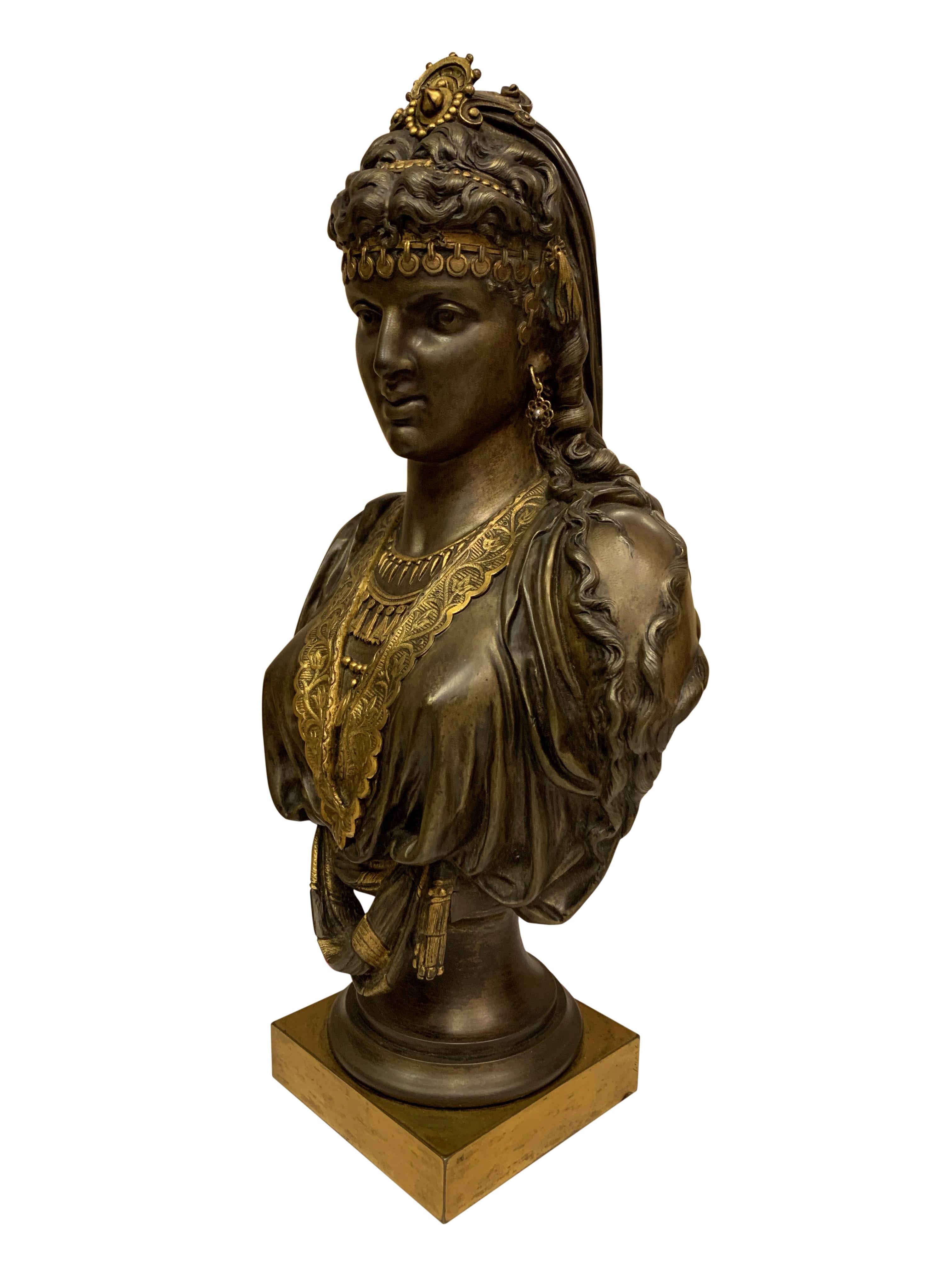 Orientalische Bronzebüsten des 19. Jahrhunderts, Paar im Angebot 1