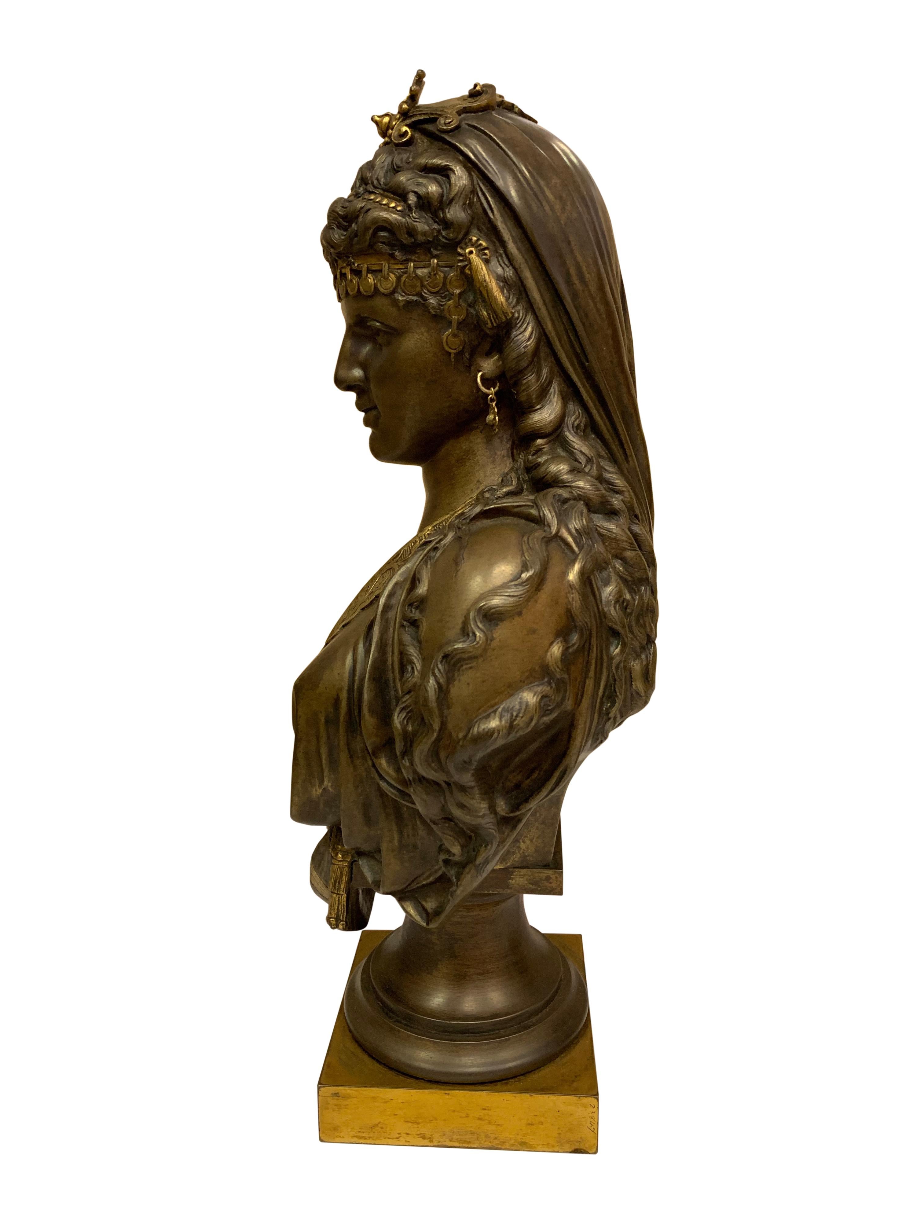 Paire de bustes orientalistes en bronze du XIXe siècle en vente 1