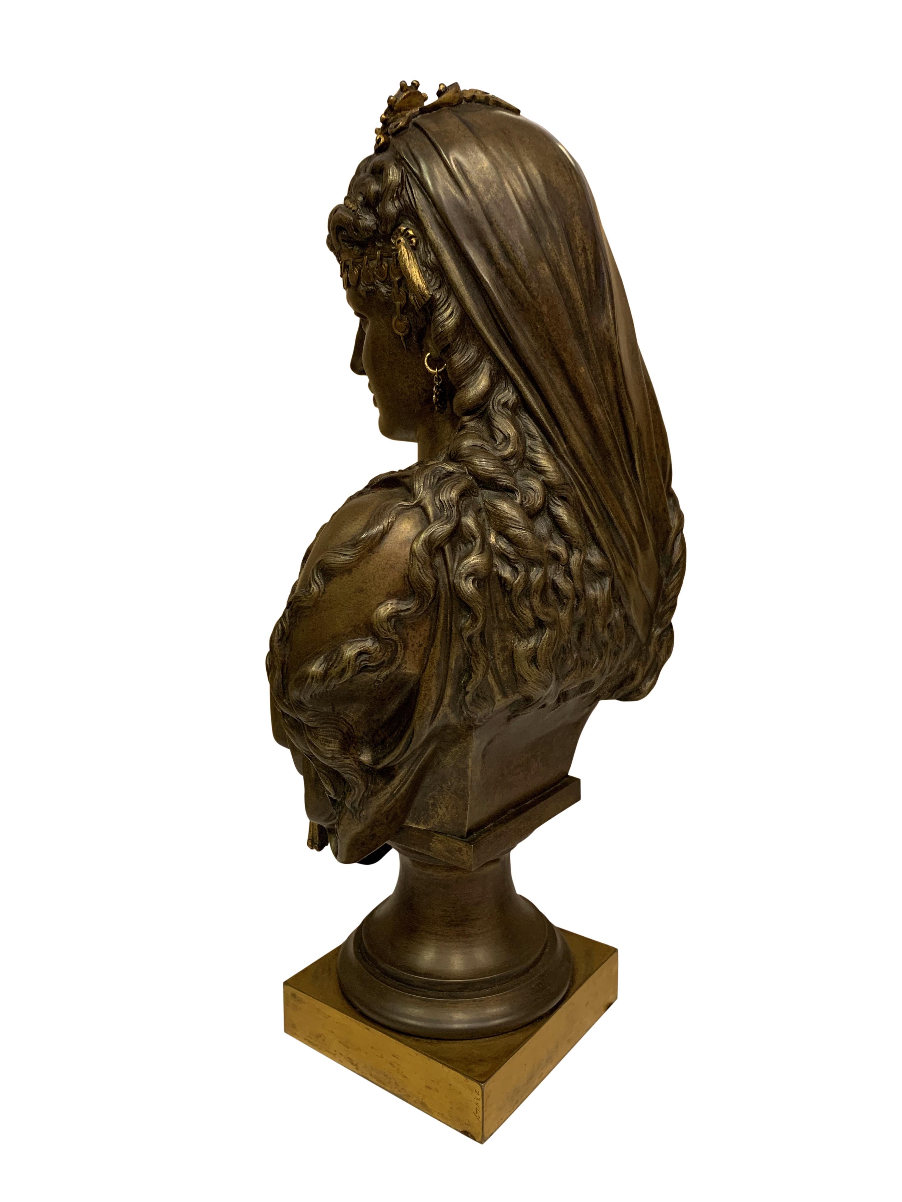 Paire de bustes orientalistes en bronze du XIXe siècle en vente 2