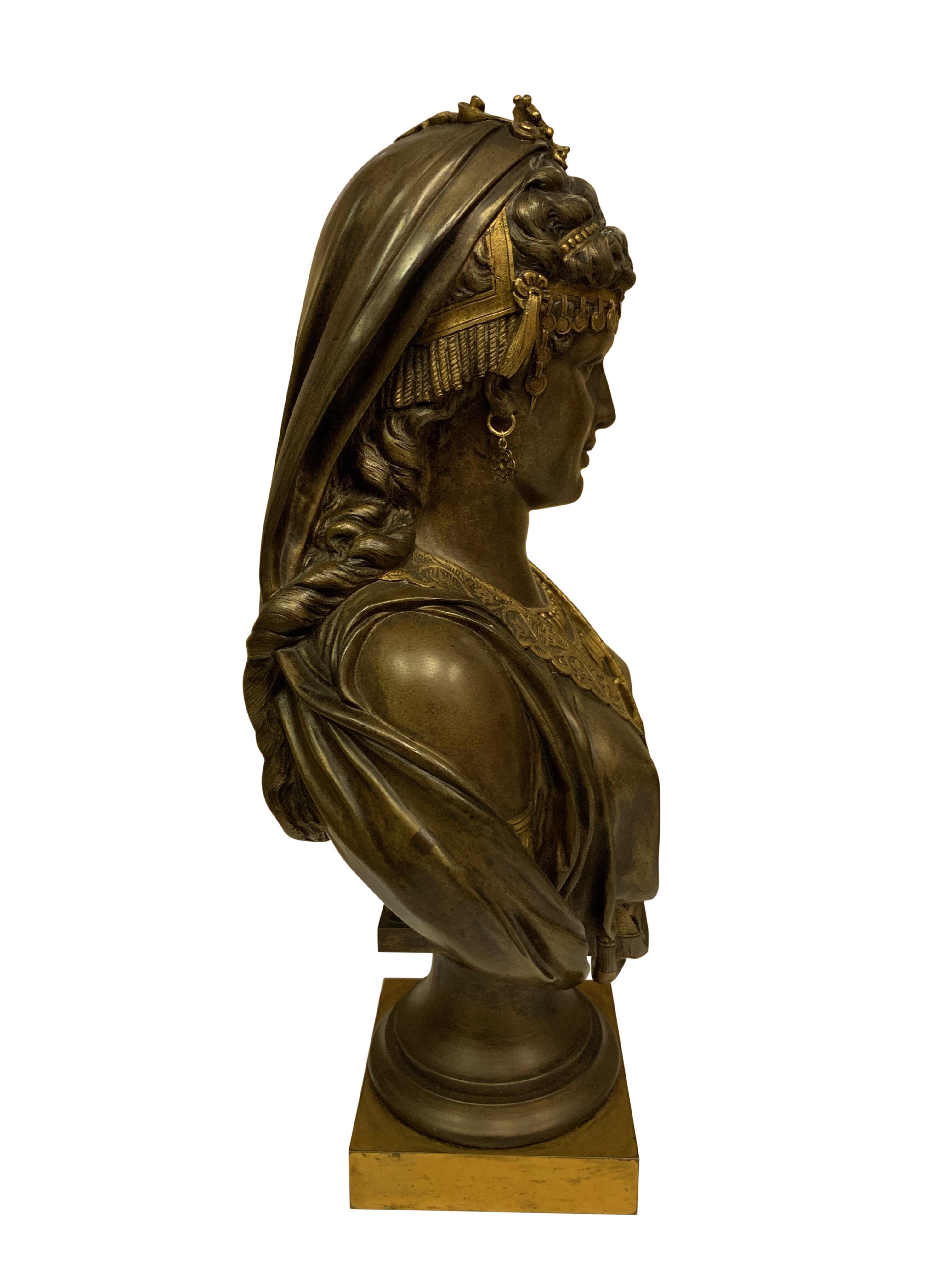 Paire de bustes orientalistes en bronze du XIXe siècle en vente 5