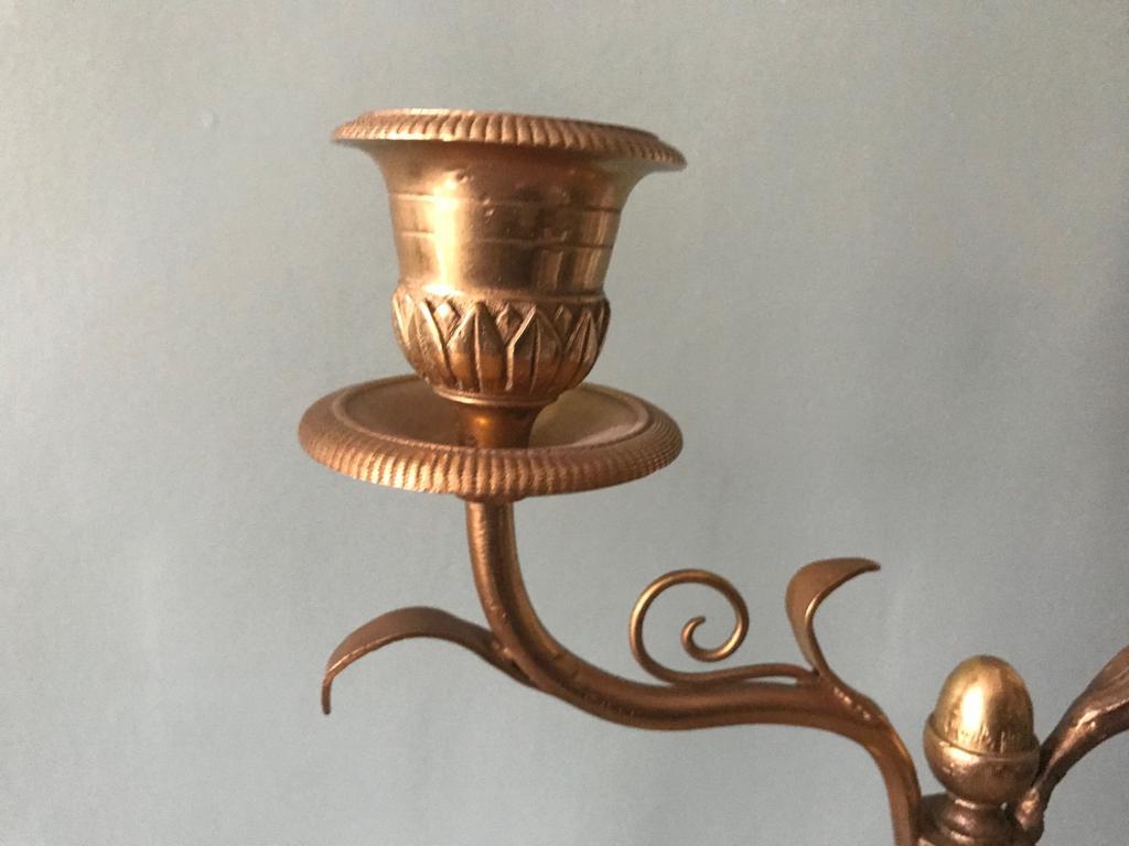 Pair of 19th Century Ormolu and Marble Candelabra For Sale 3