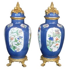 Pair of 19th Century Ormolu-Mounted Chinese Porcelain Vases