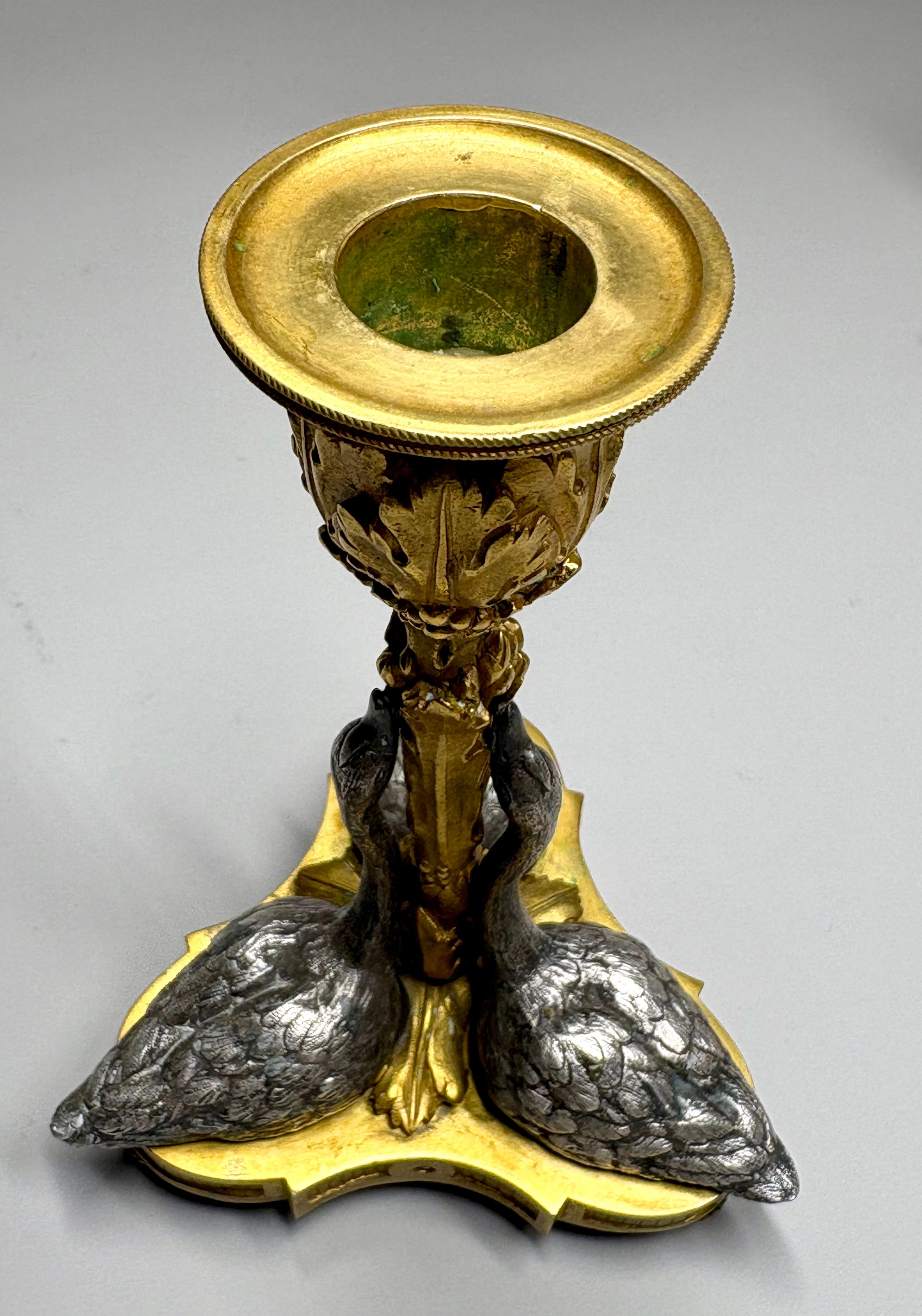 Coppia di candelabri a cigno in ormolu del XIX secolo di William Bateman II in vendita 1