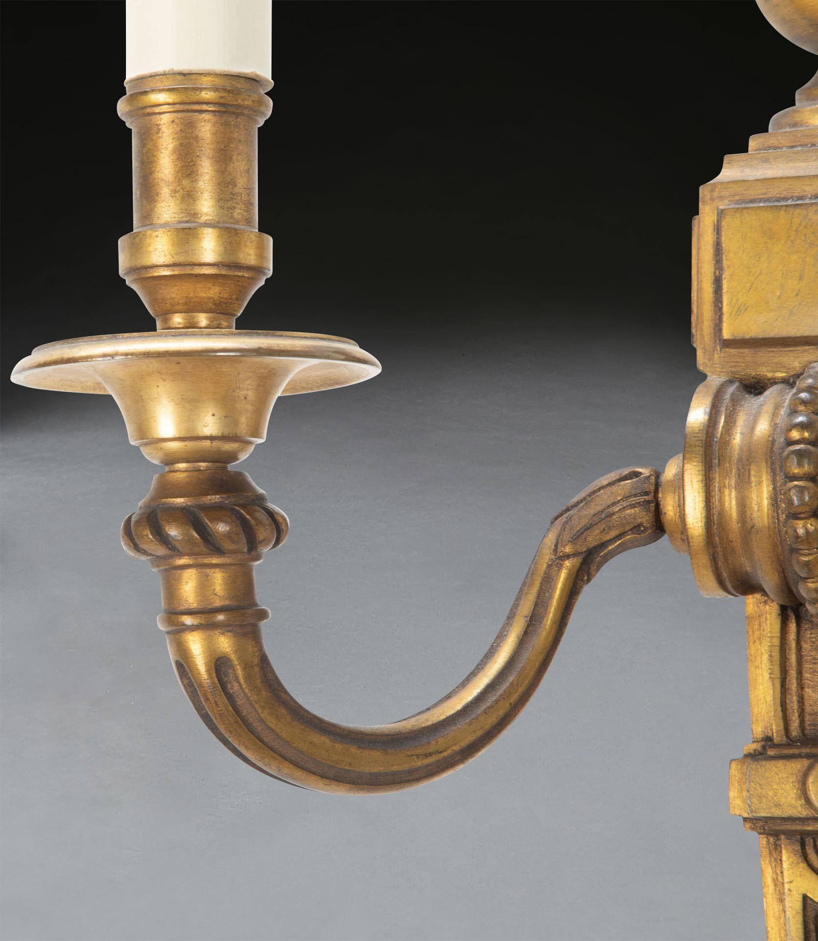 Pair of 19th Century Ormolu Wall Lights For Sale 1