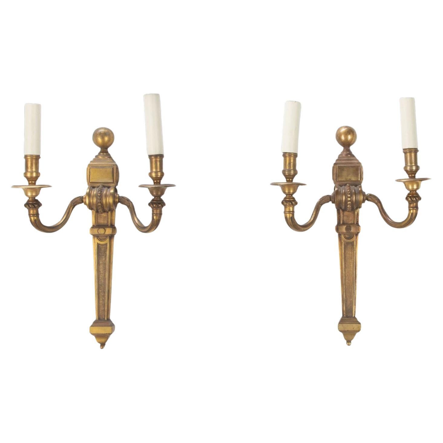 Pair of 19th Century Ormolu Wall Lights For Sale