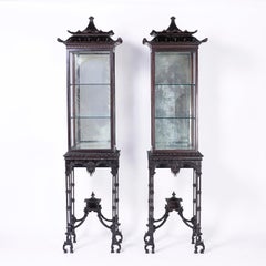 Pair of 19th Century Pagoda Display Cases