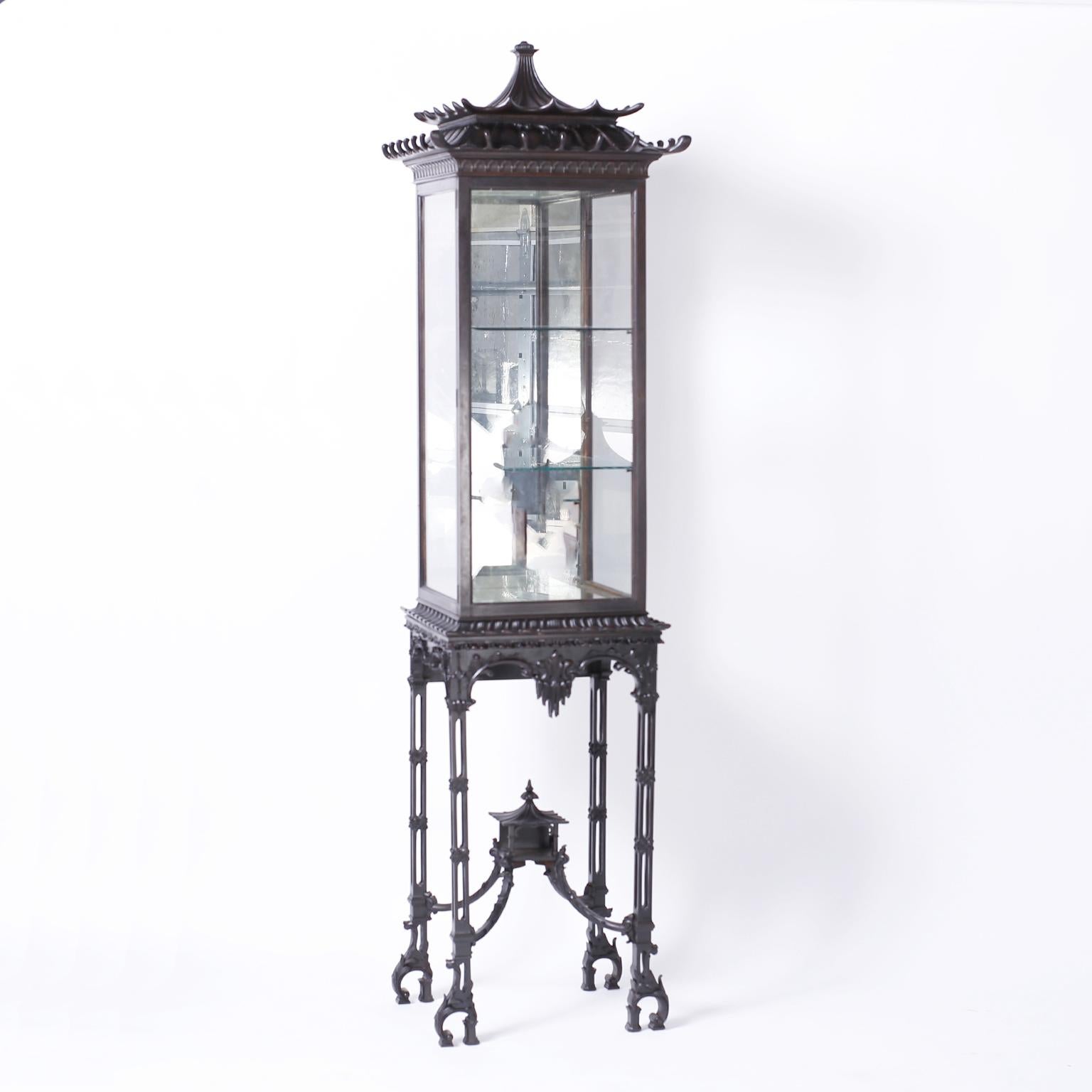 Pair of 19th Century Pagoda Display Cases 2