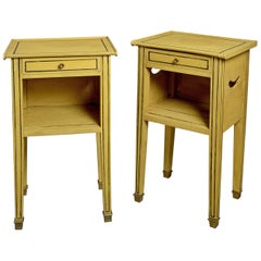 Antique Pair of 19th Century Painted Bedside Tables