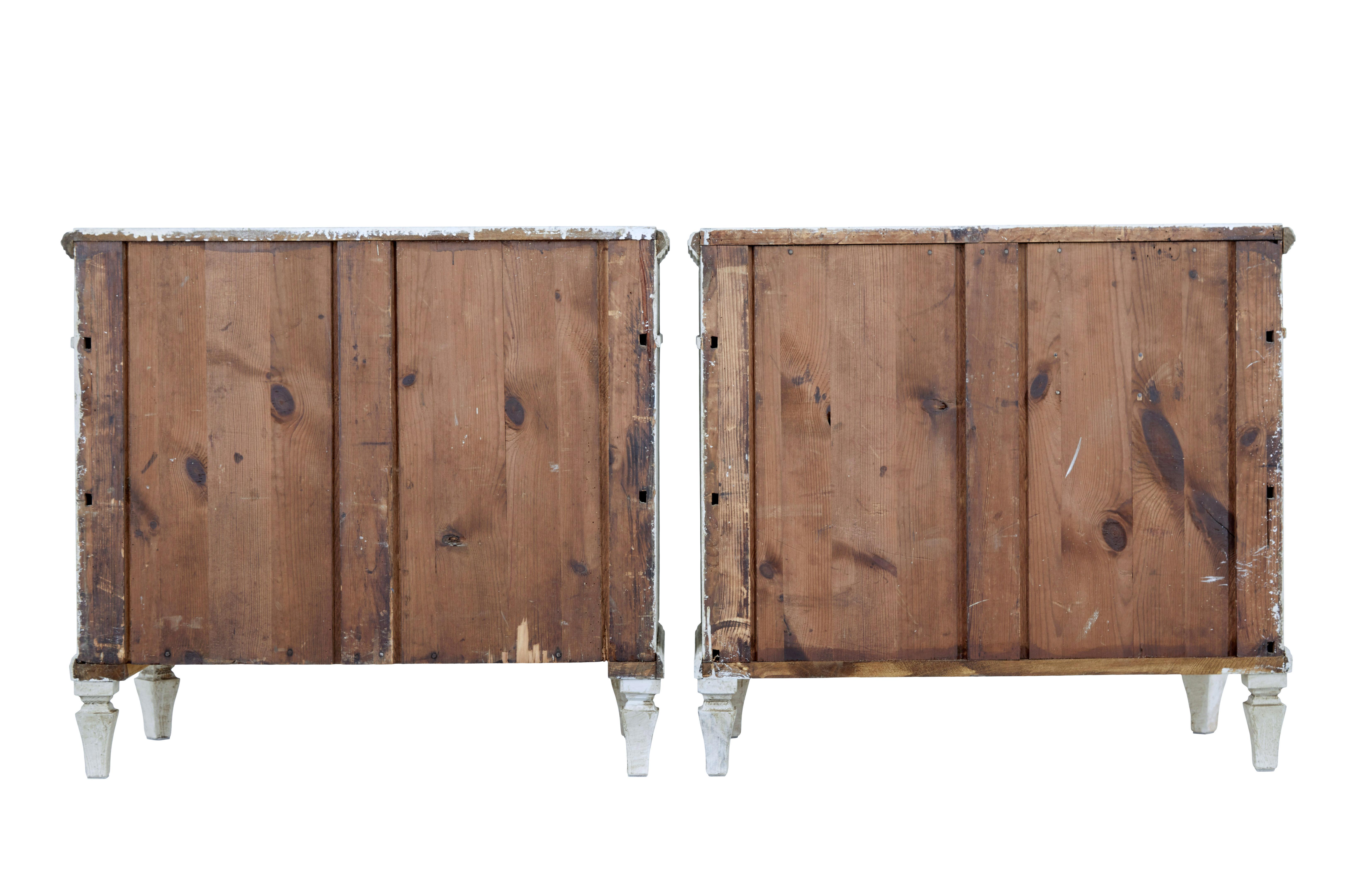 Swedish Pair of 19th century painted chest of drawers For Sale