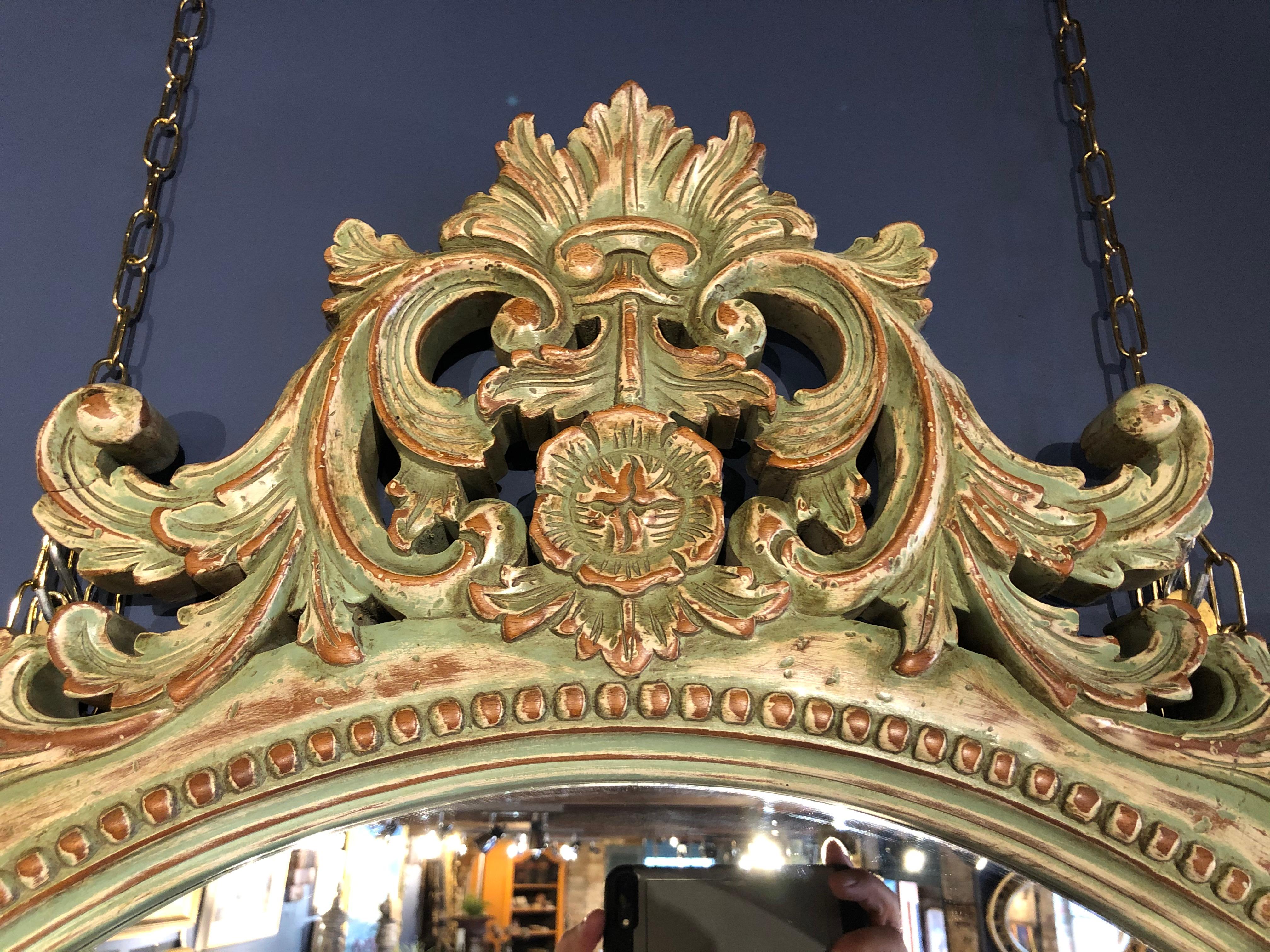 Pair of 19th Century Painted Circular Mirrors In Good Condition In Bournemouth, GB