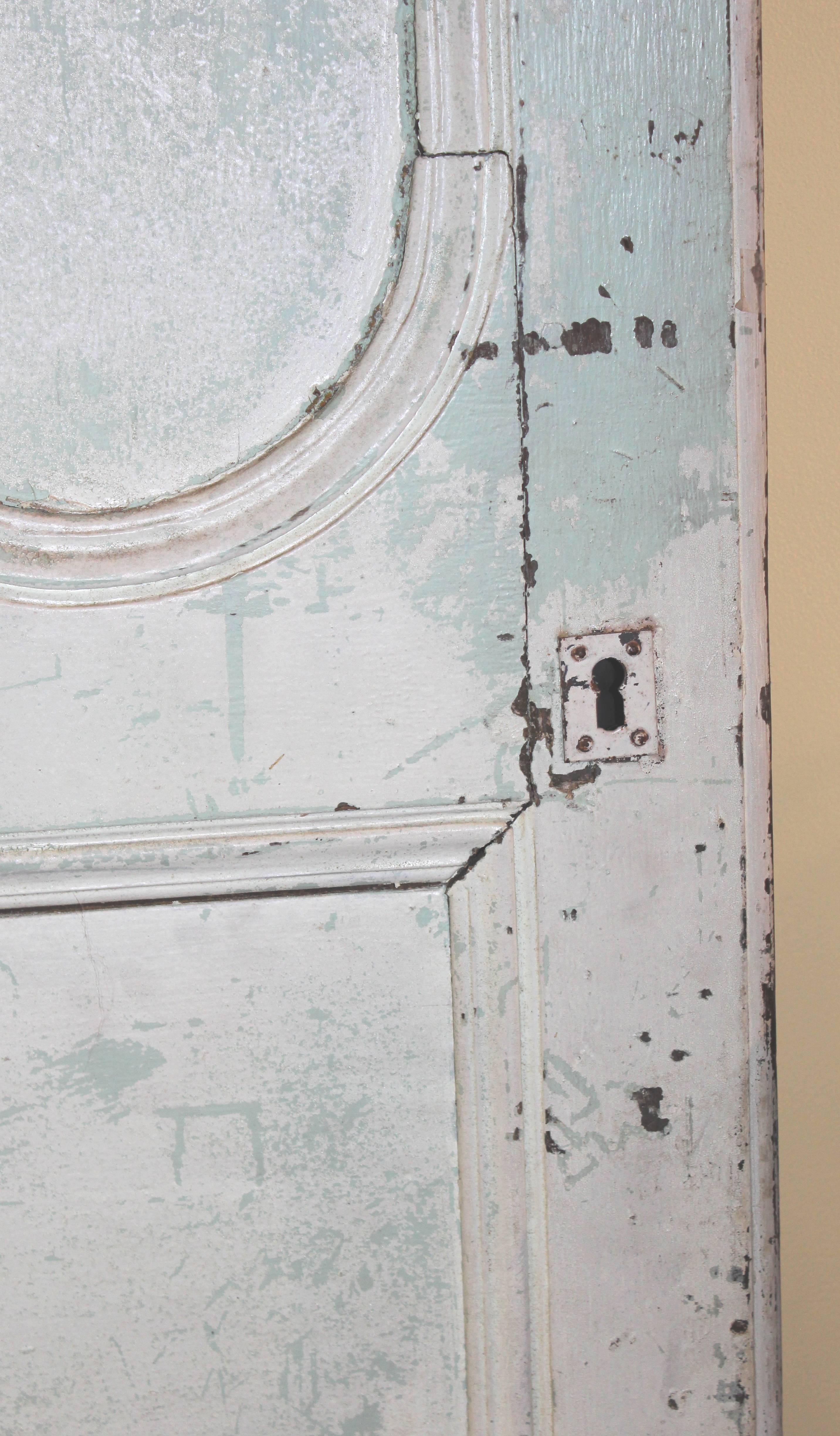 Pair of 19th Century Painted French Paneled Doors with Hardware 9