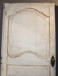 Paire de portes françaises à panneaux peintes du 19ème siècle avec quincaillerie