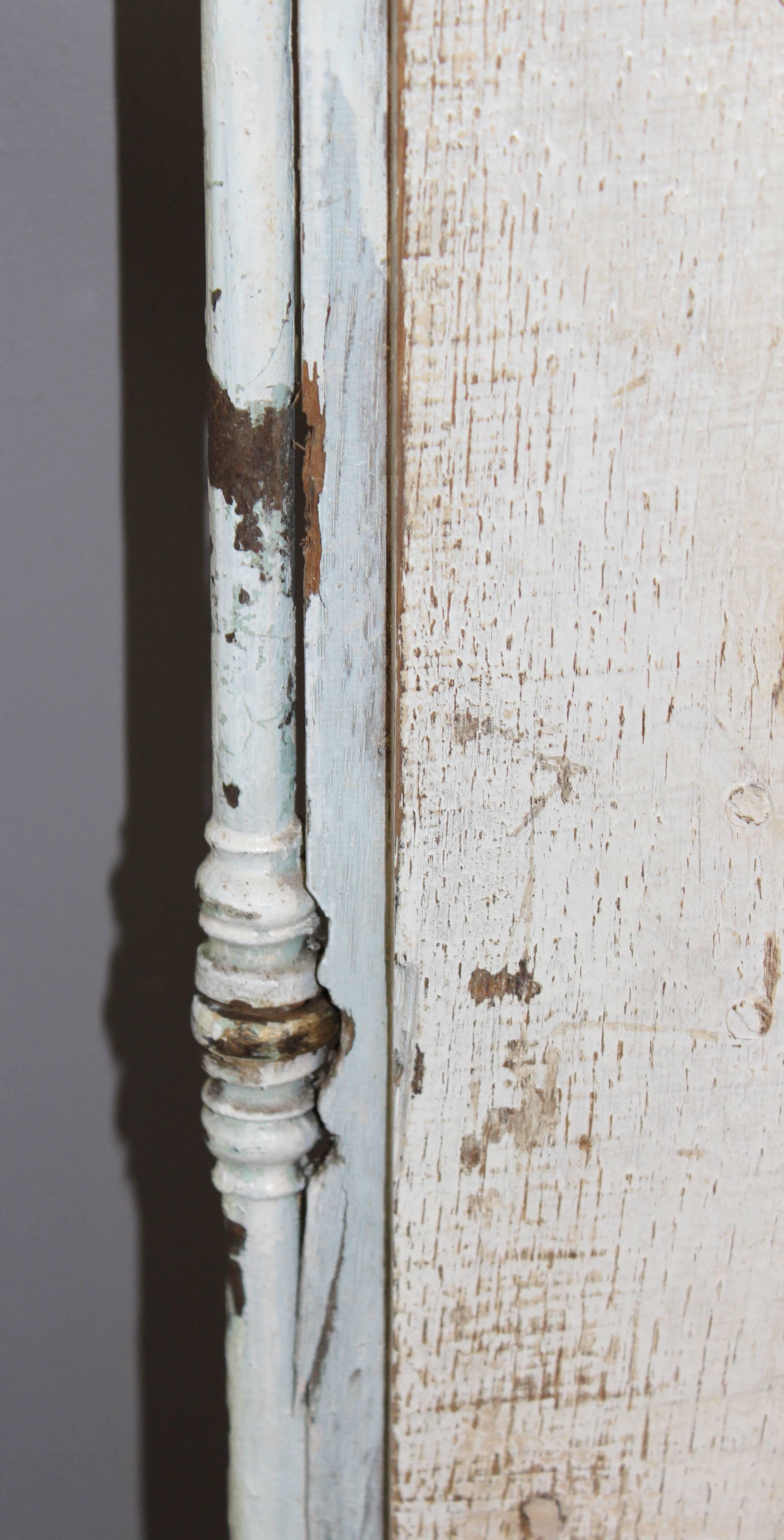 Pair of 19th Century Painted French Paneled Doors with Hardware 1