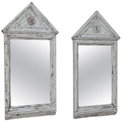 Pair of 19th Century Painted Gothic Revival Mirrors